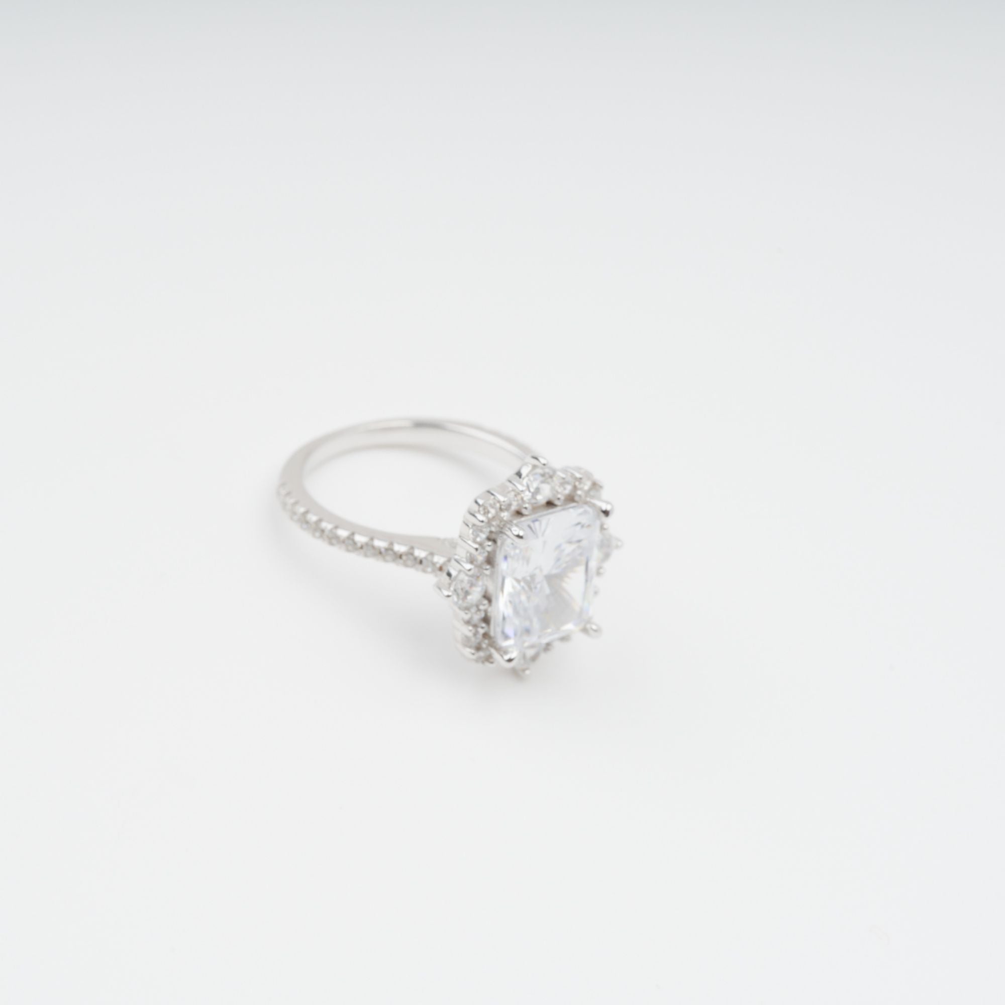 Émilienne Sterling Silver Rectangular Zircon Gemstone Ring (Final Sale-US Only)