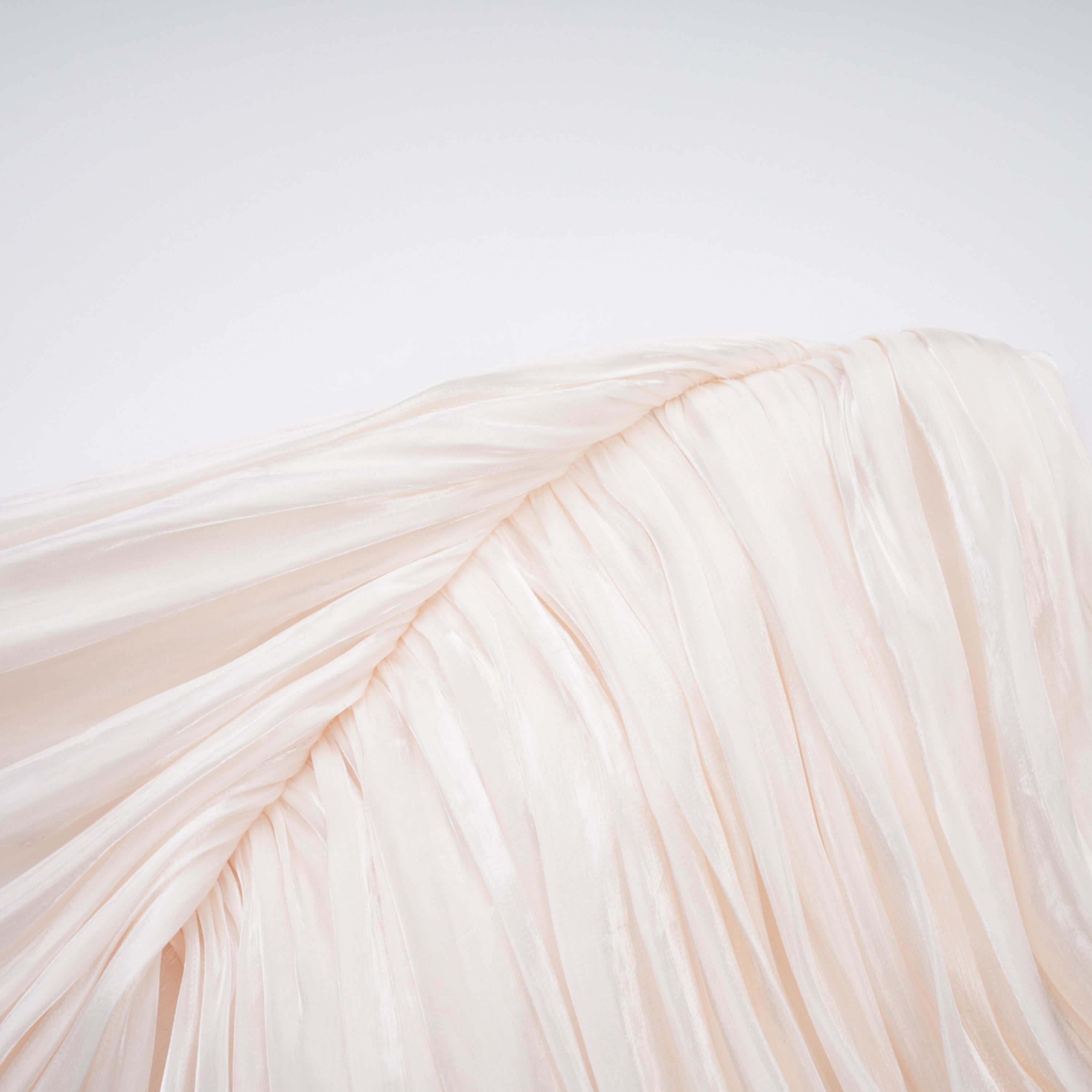 Hege Cream Glossy Ruched Cape Maxi Dress (Final Sale)