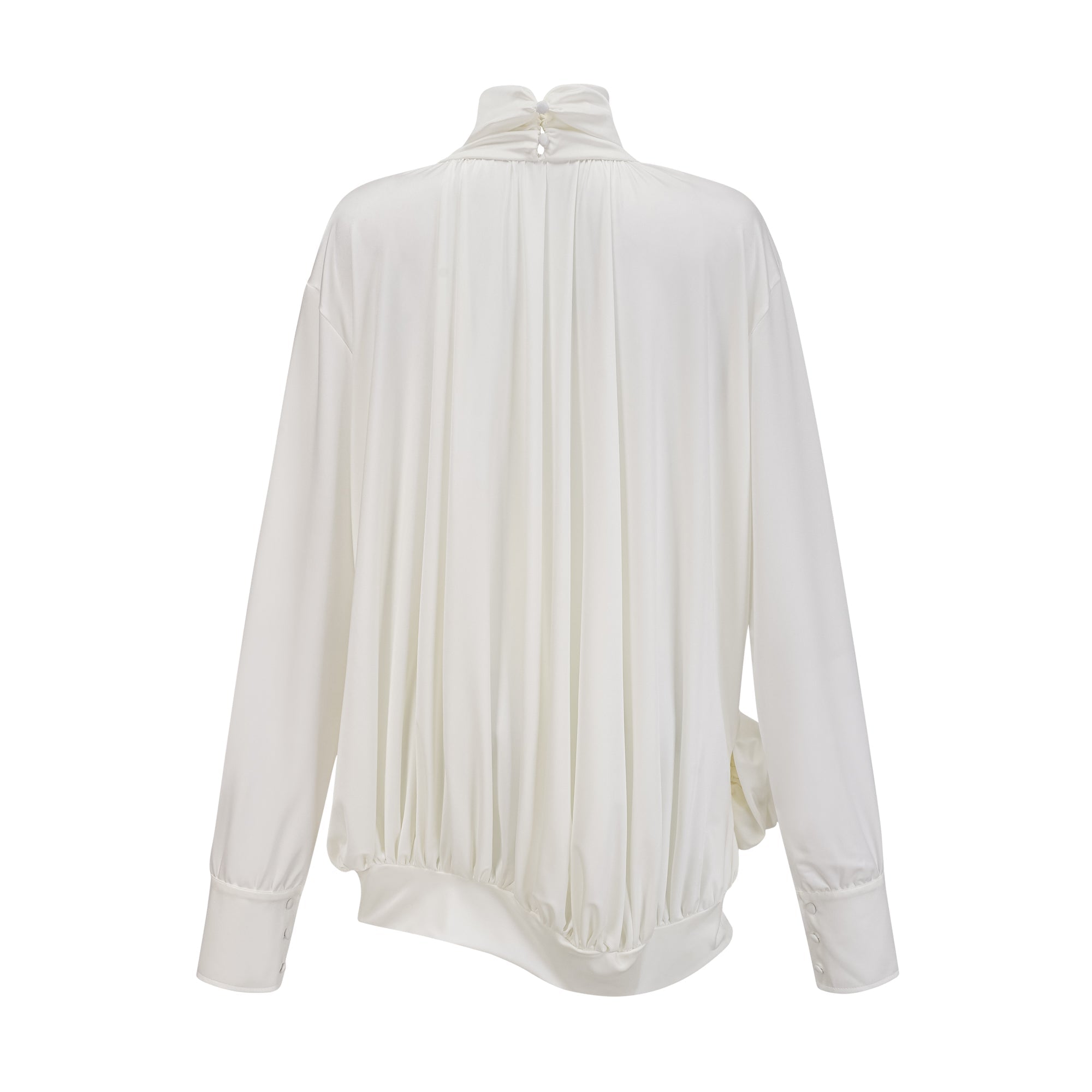Mini-robe froncée « Maeva » à fleurs artificielles, blanche (vente définitive)