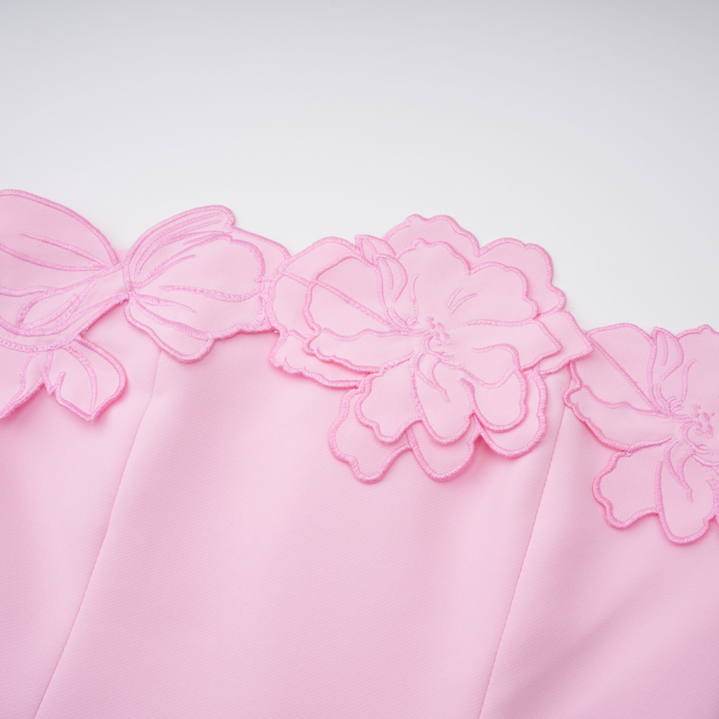 Floral Appliqué Strapless Dress