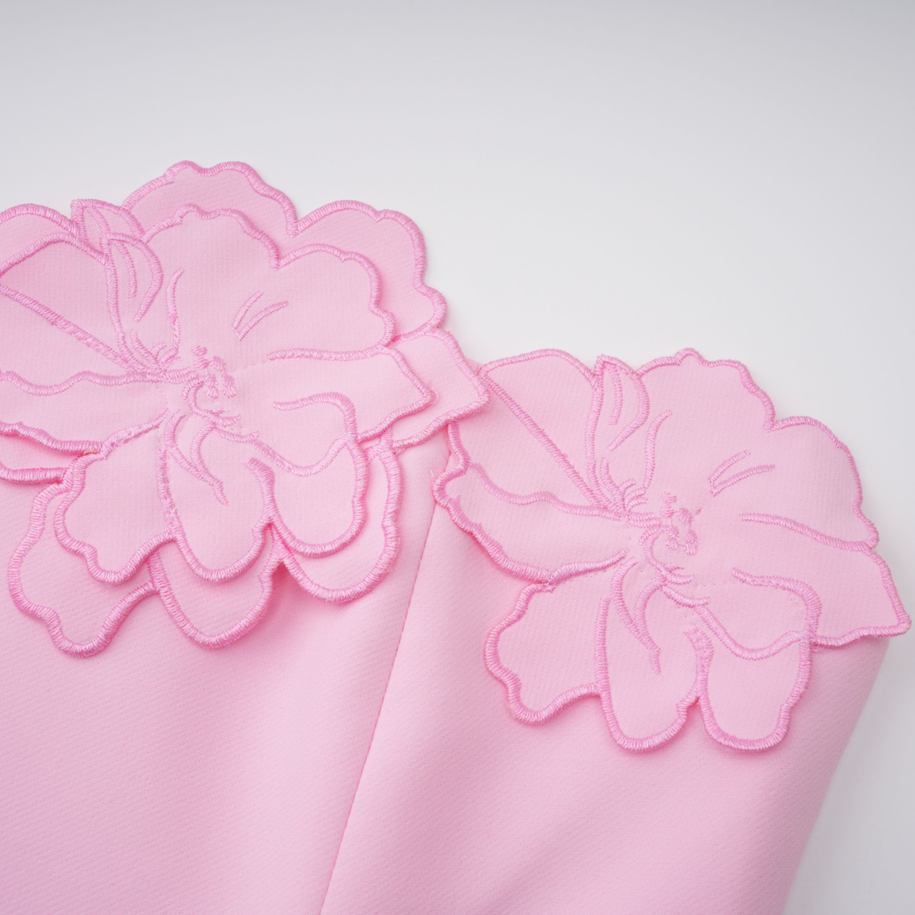 Floral Appliqué Strapless Dress