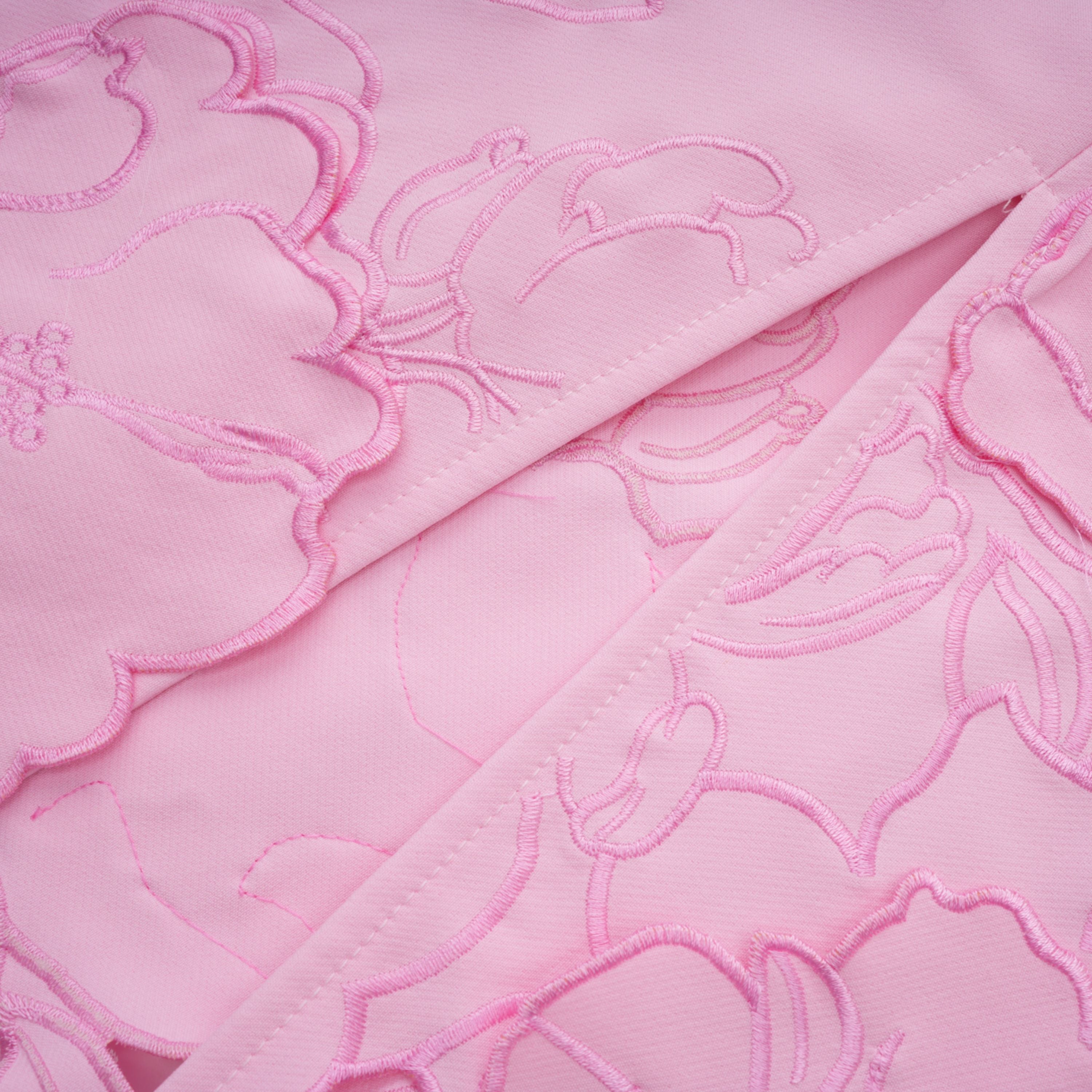 Floral Appliqué Strapless Dress