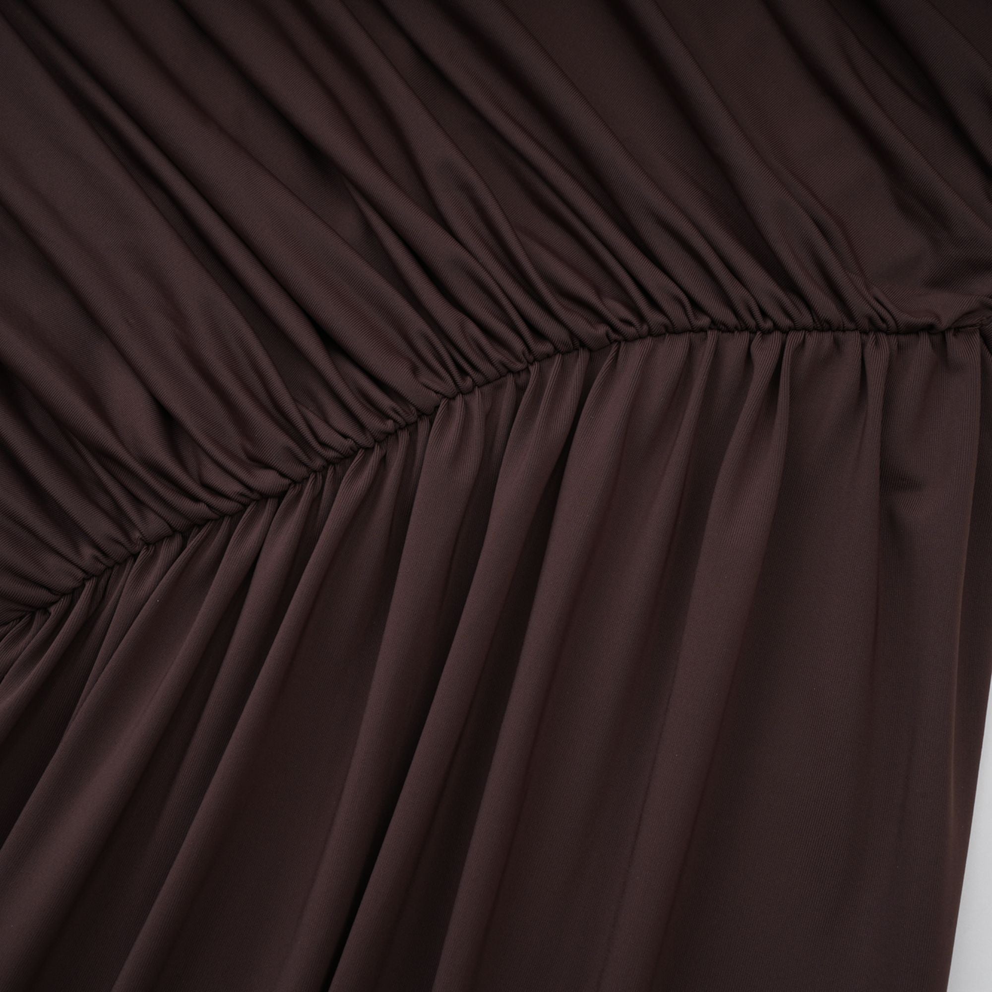 Fée Brown Asymmetrical Ruched Mini Dress (Final Sale-US Only)