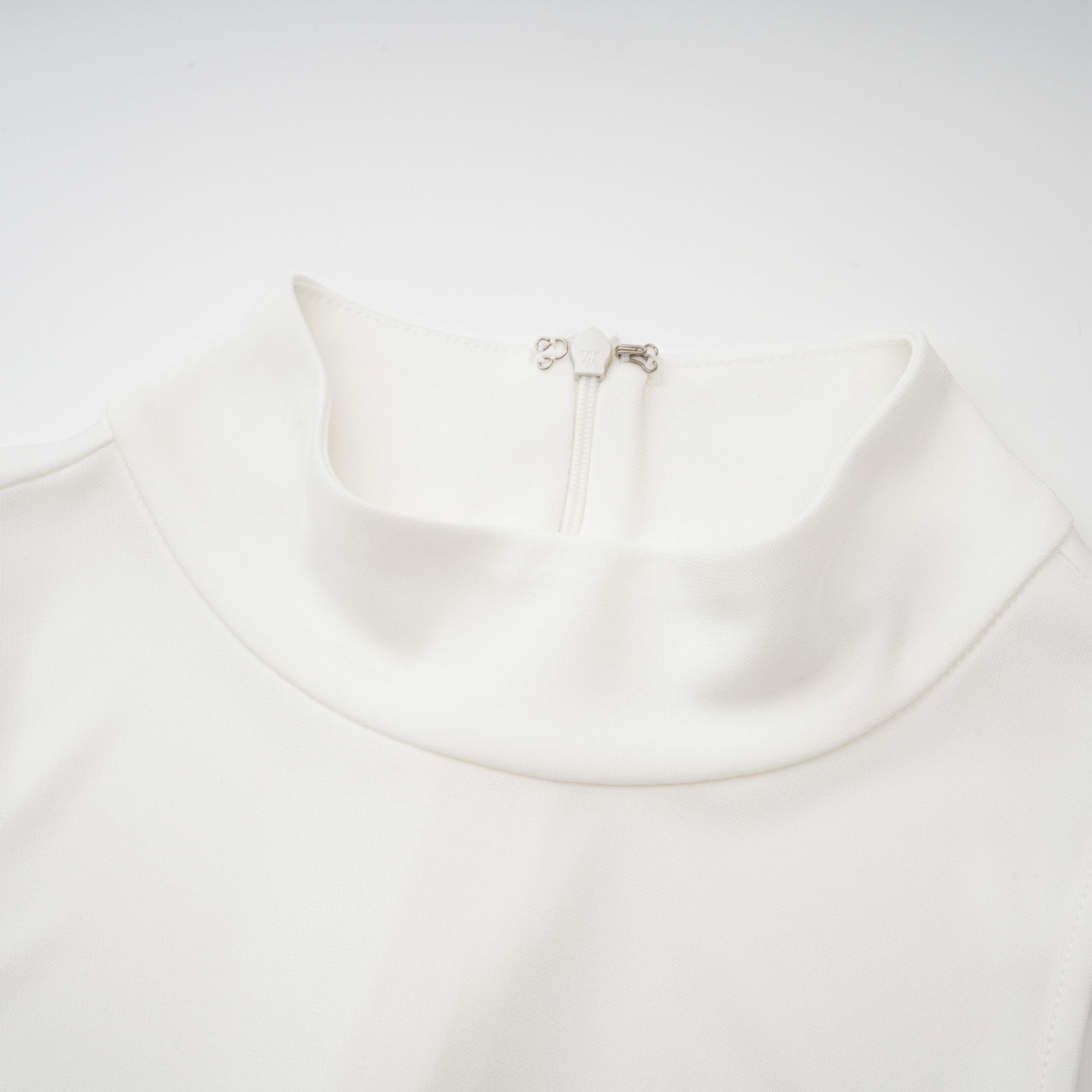 Mystérieuse White Turtleneck Draped Maxi Dress (Final Sale)