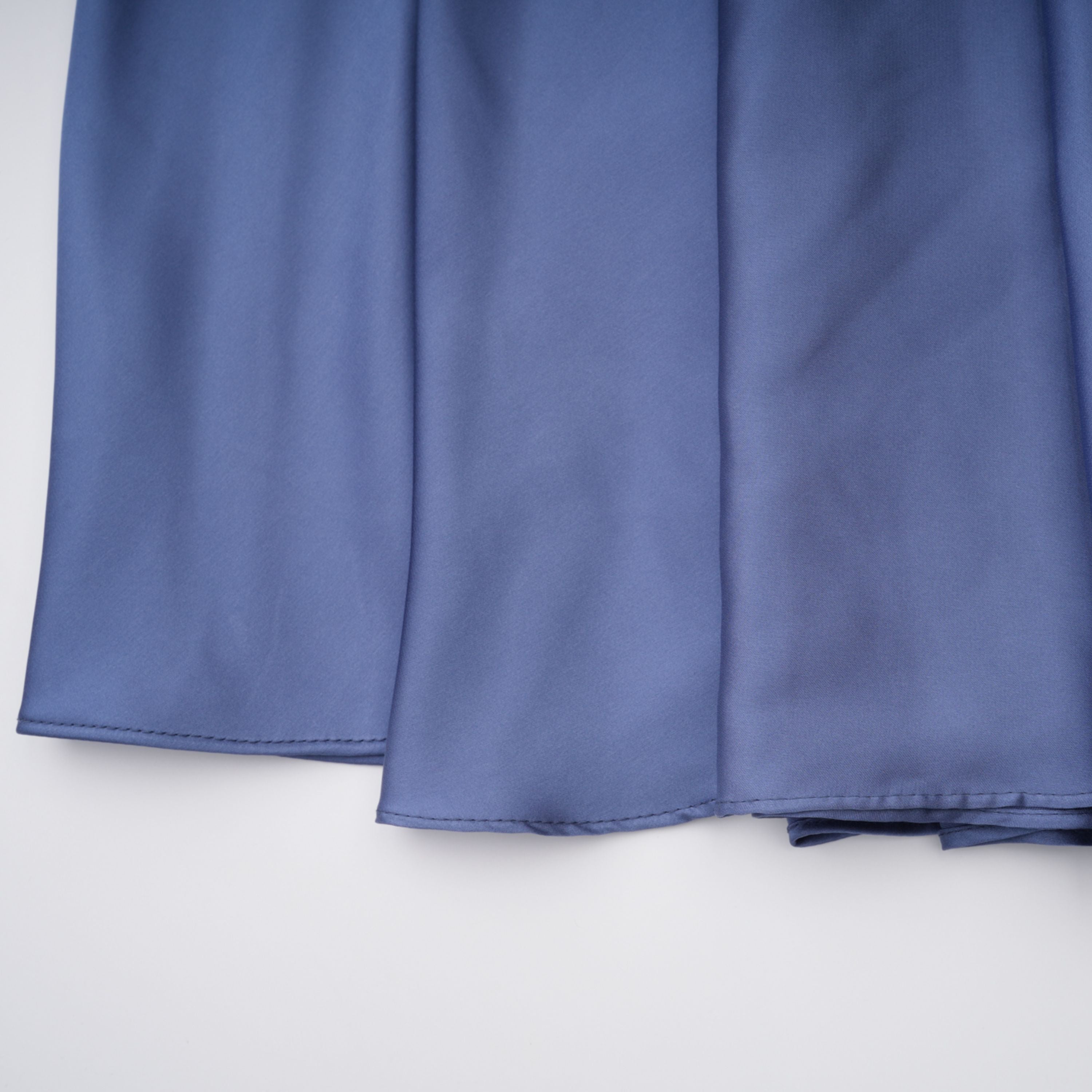 Angelína Blue Diagonal Pleated Gathered Maxi Gown (Final Sale-US Only)