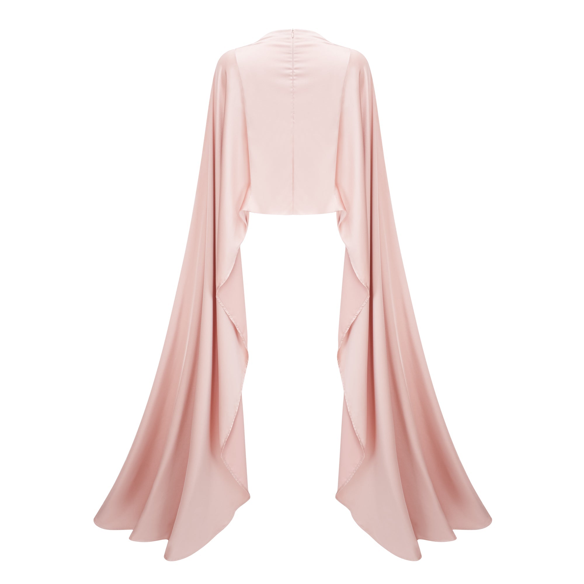 Ensemble top et jupe en satin Everleigh Champagne avec cape (Vente définitive)