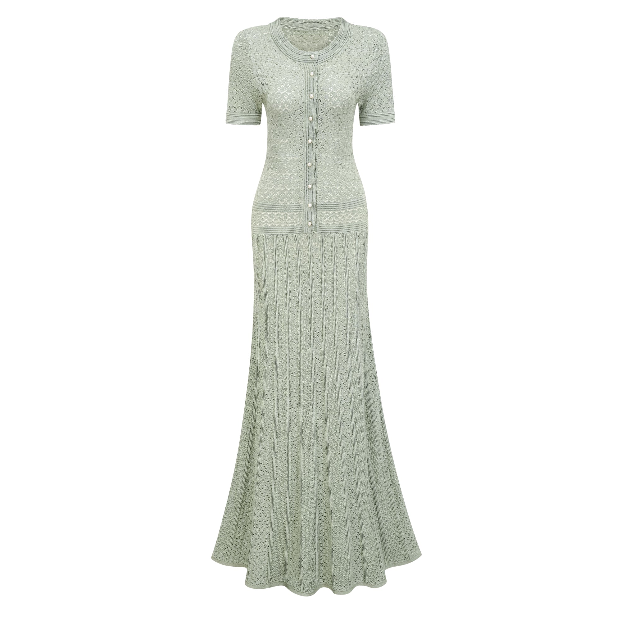 Siena shirred crochet-knit maxi dress (Final Sale-US Only)