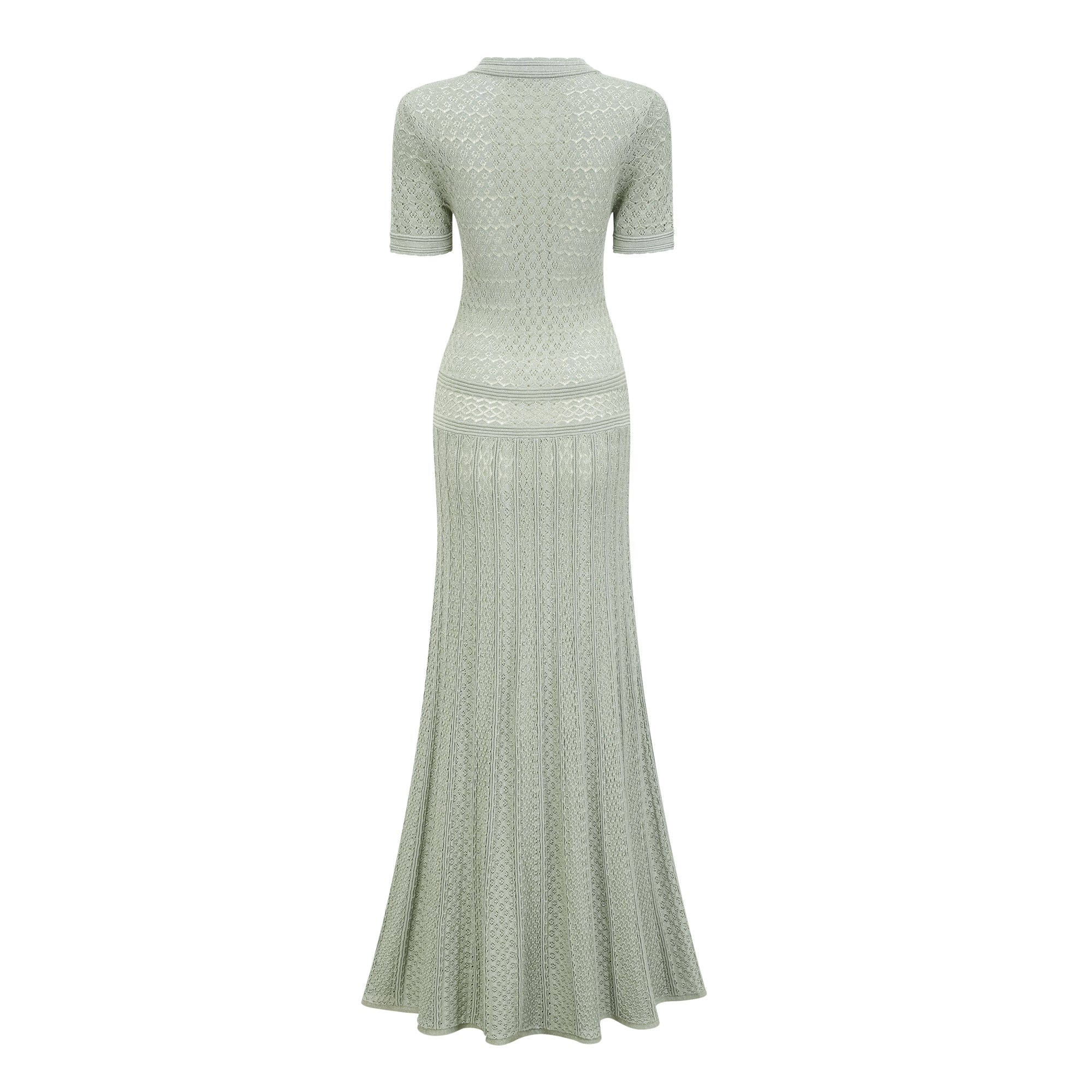 Siena shirred crochet-knit maxi dress