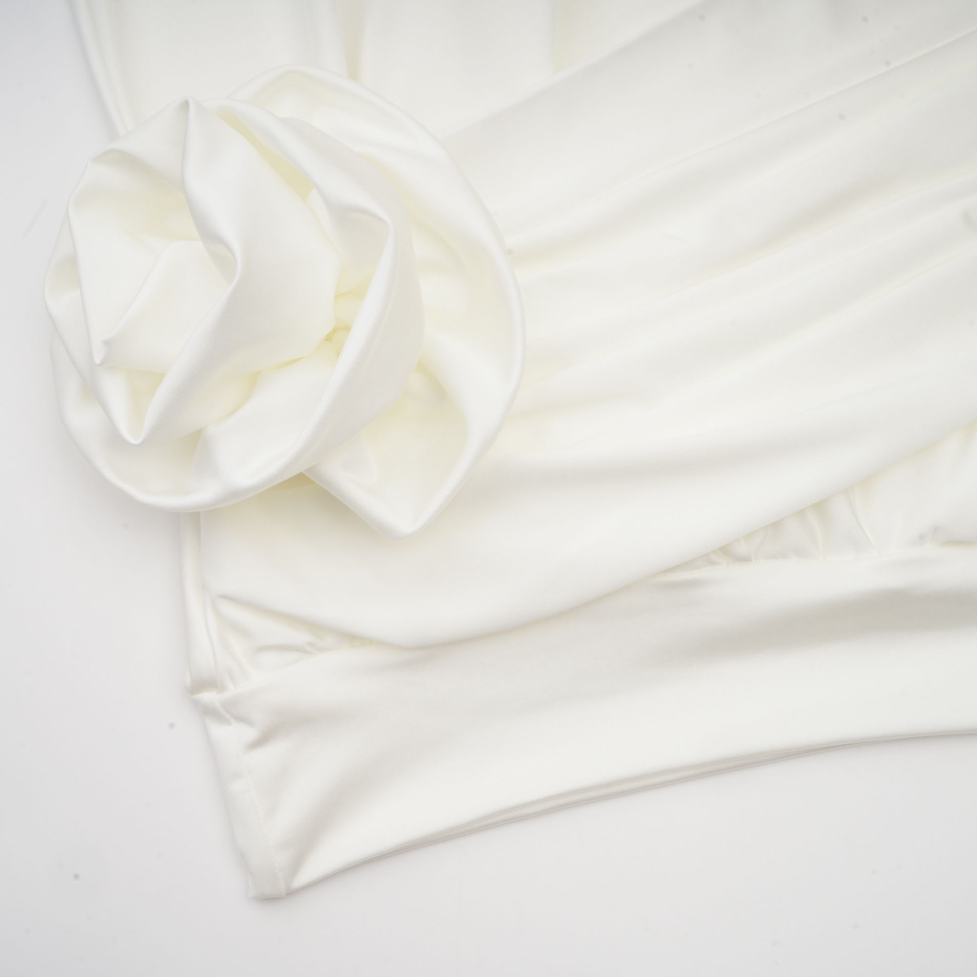 Maeva Faux-Flower Ruched Mini Dress in White
