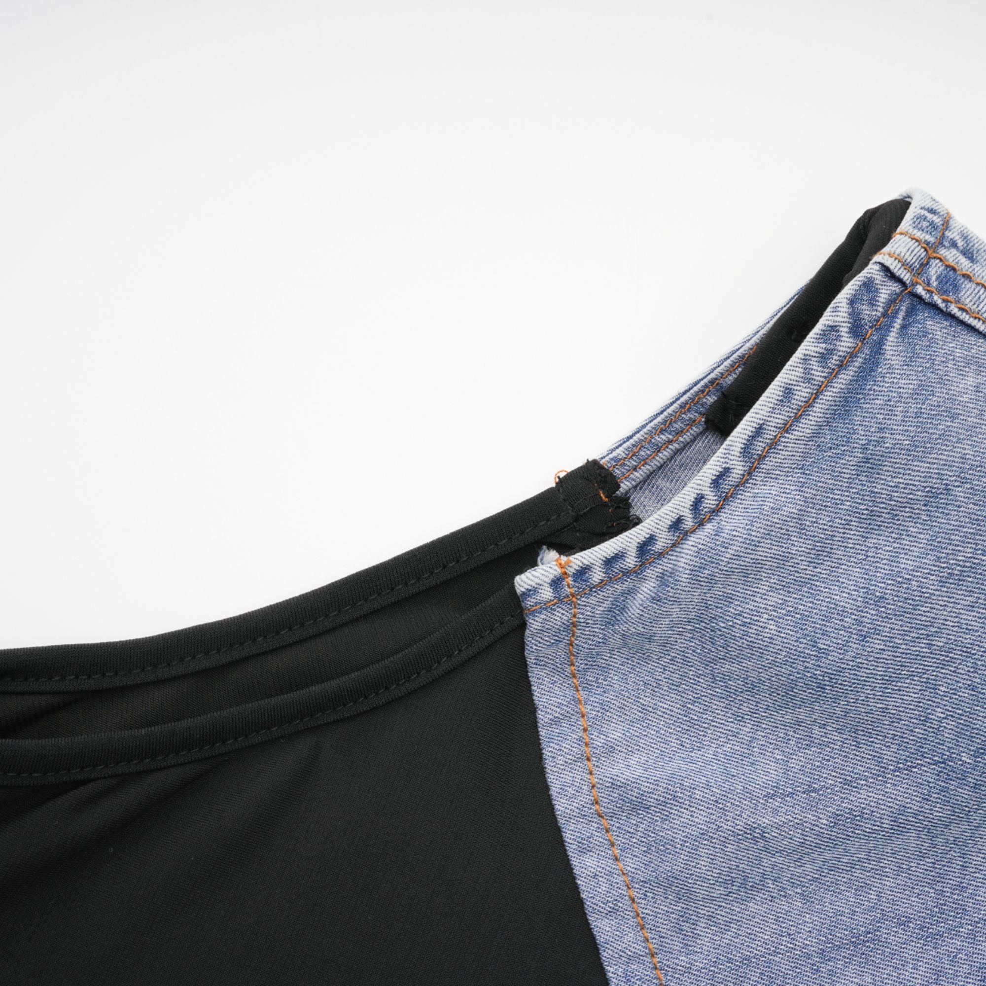 Nala jersey-panelled denim top & skirt matching set (Final Sale-US Only)