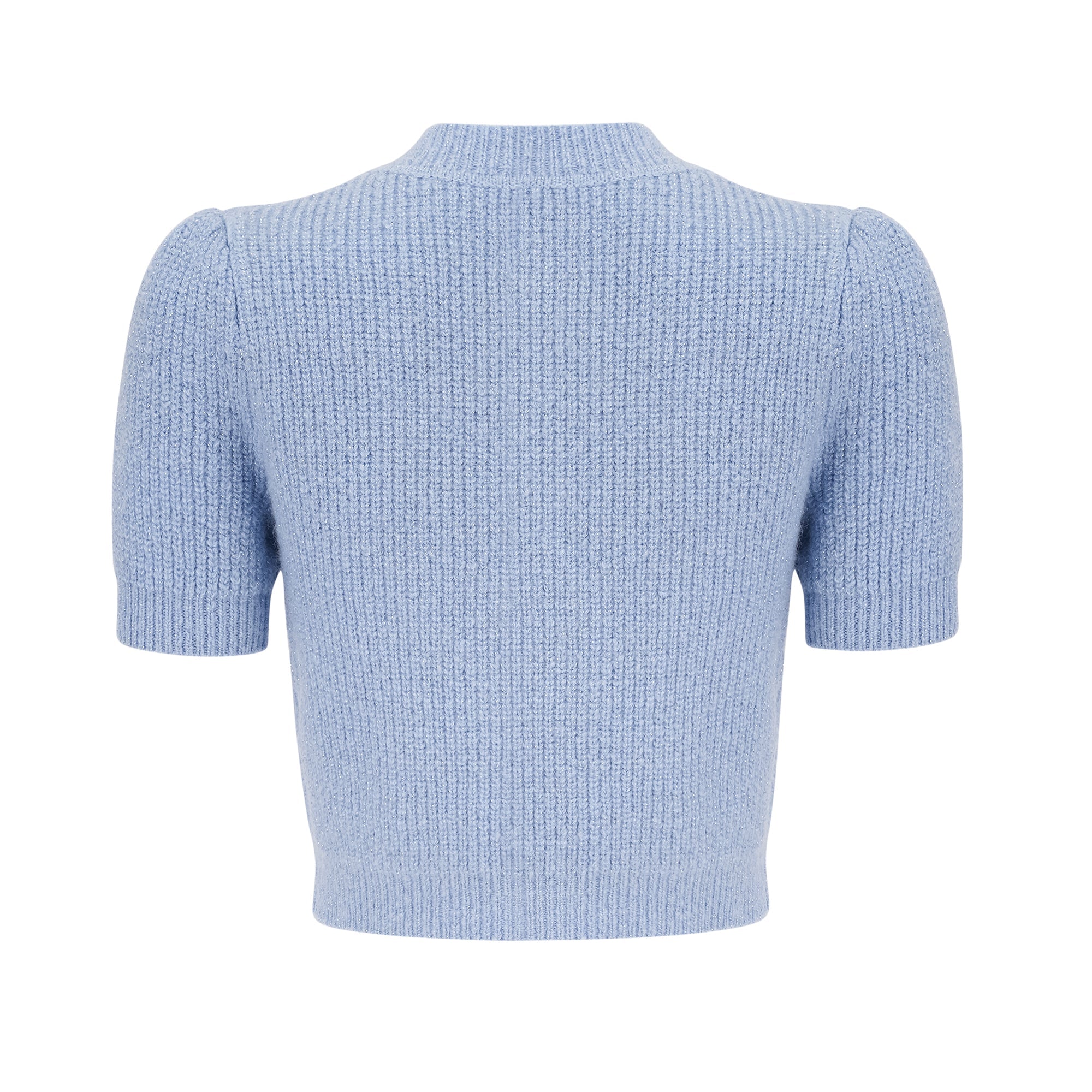 Chantal Blue Knit Two-Piece Blouse and Skirt Set (Final Sale)