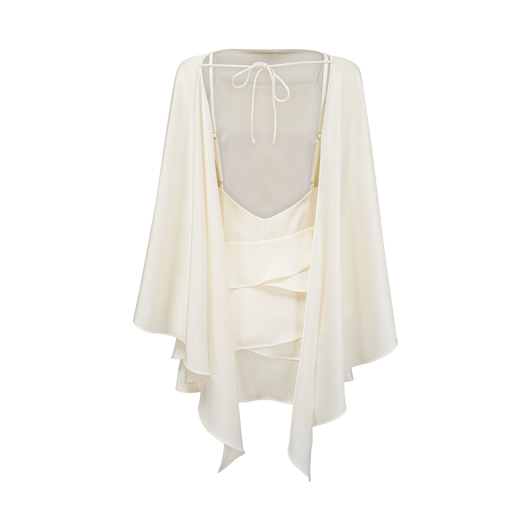 Ruffled Satin Mini Dress