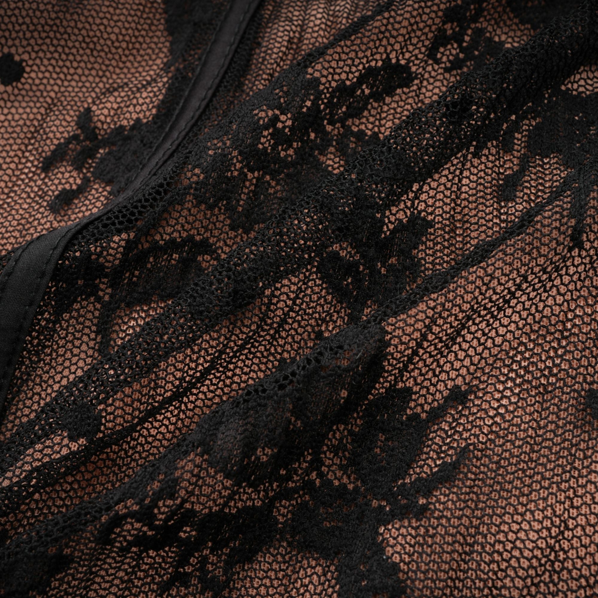 Marlene Black Flared Lace Maxi Dress (Final Sale)