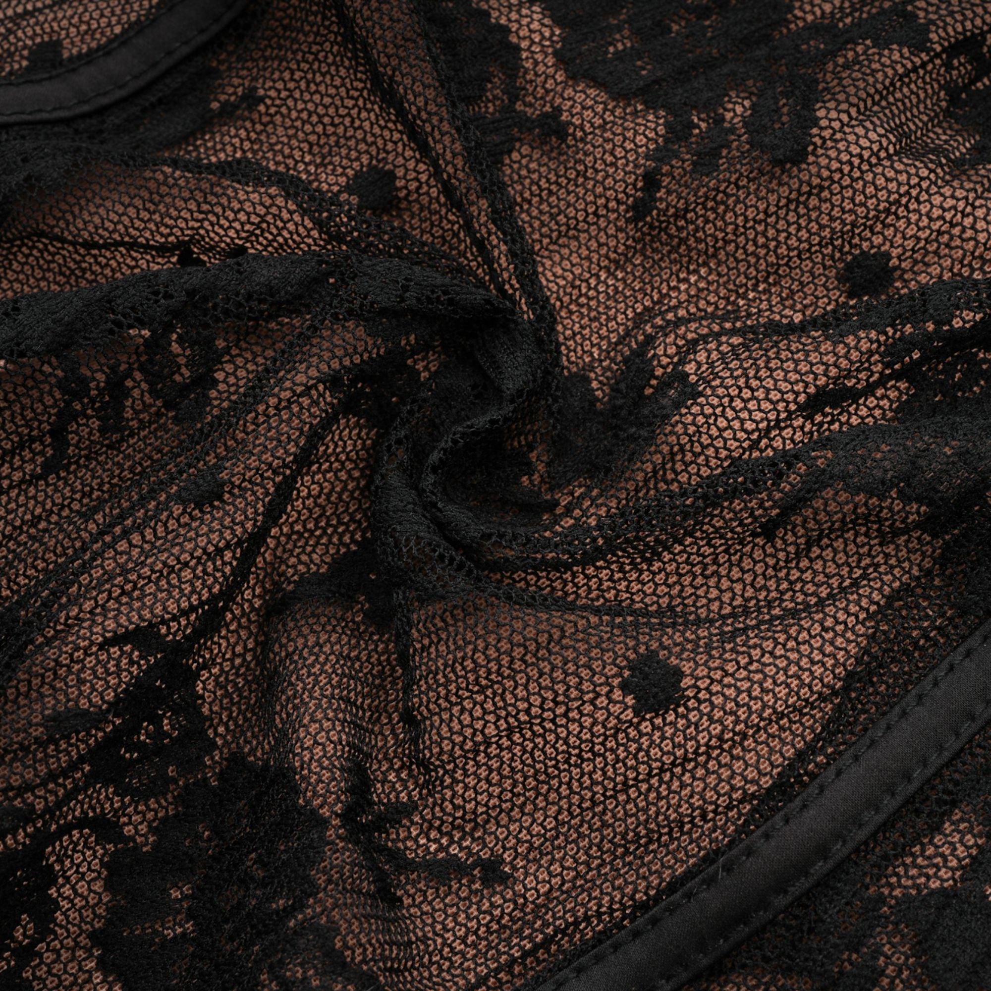 Marlene Black Flared Lace Maxi Dress (Final Sale)