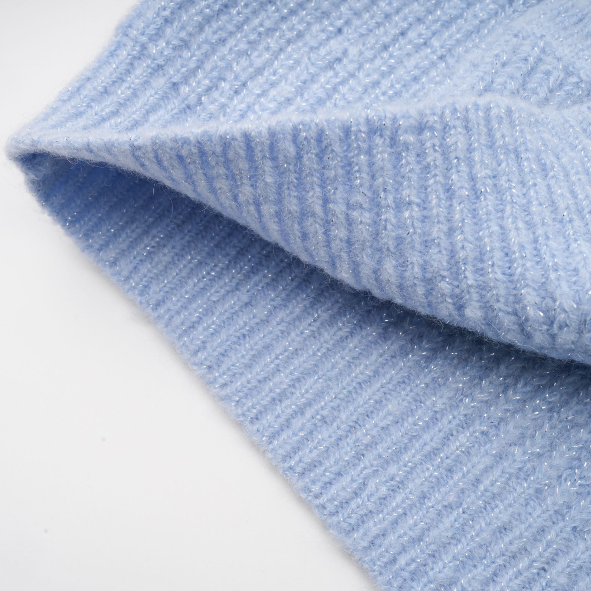Chantal Blue Knit Two-Piece Blouse and Skirt Set (Final Sale)