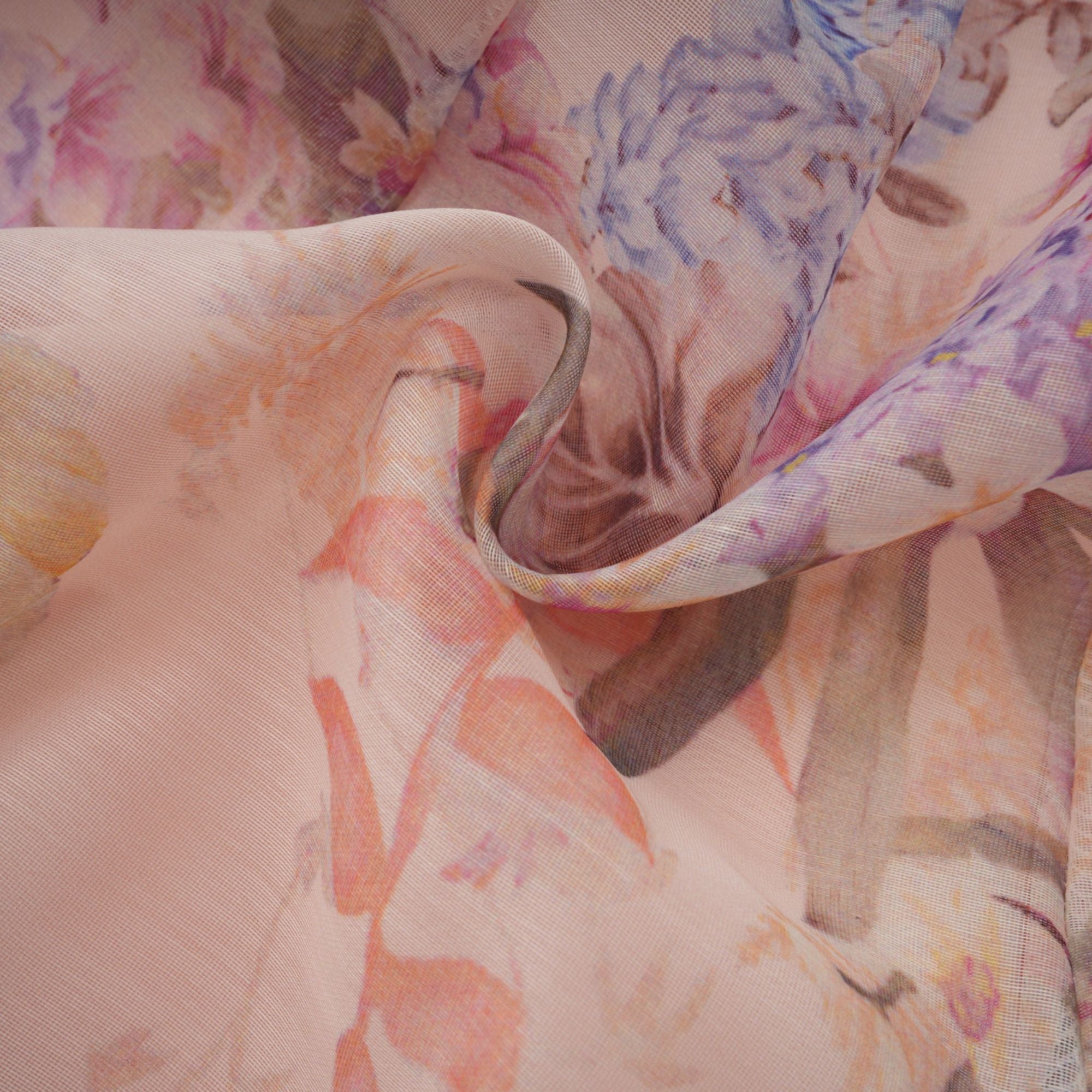 Pink Godet Floral Mini Dress
