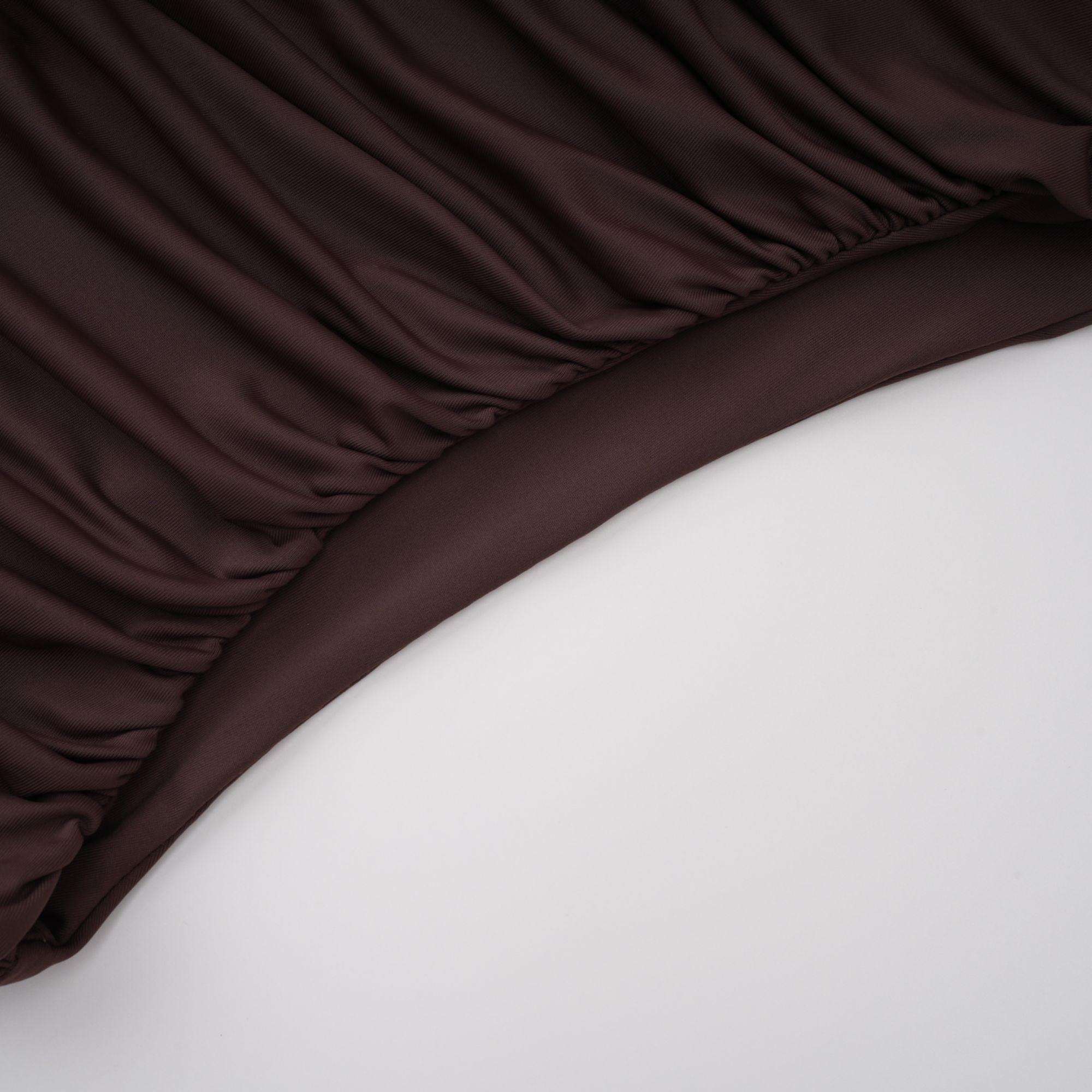 Prune Brown Night Out Asymmetrical Ruched Midi Dress (Final Sale)