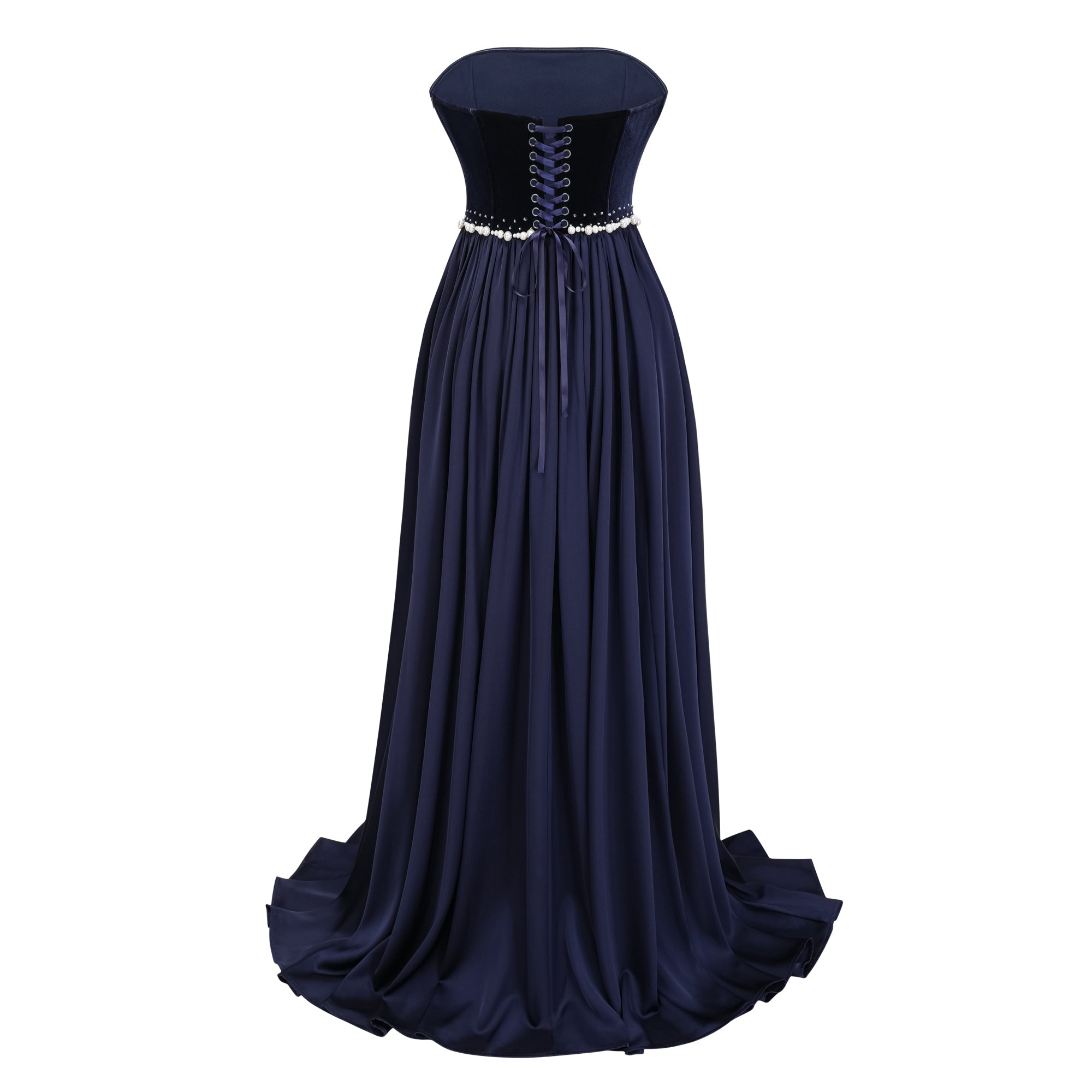 Raffaella Sapphire Pearl Trim Maxi Gown (Final Sale-US Only)