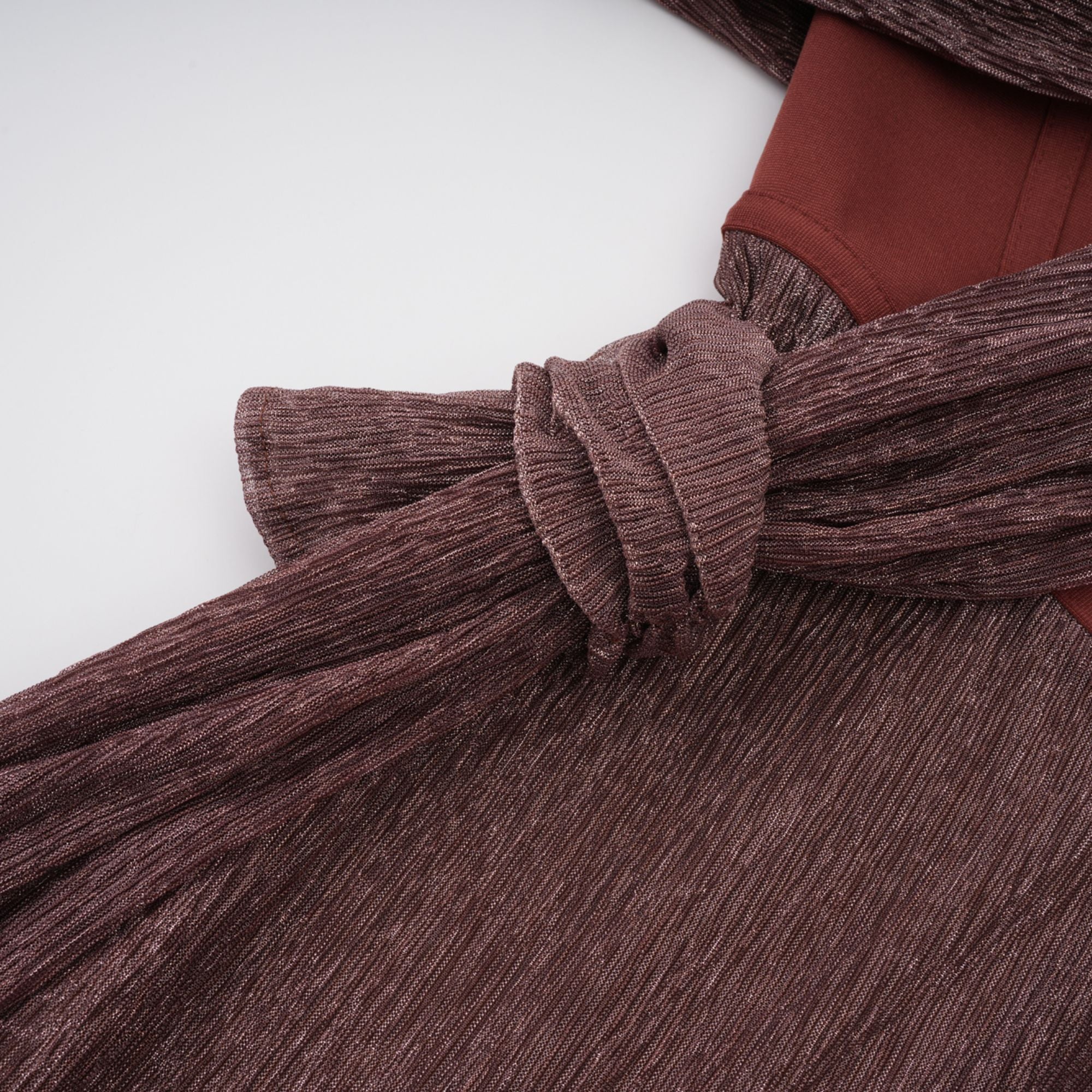 Delphine ribbon-design corset maxi dress in Brown (Final Sale-US Only)