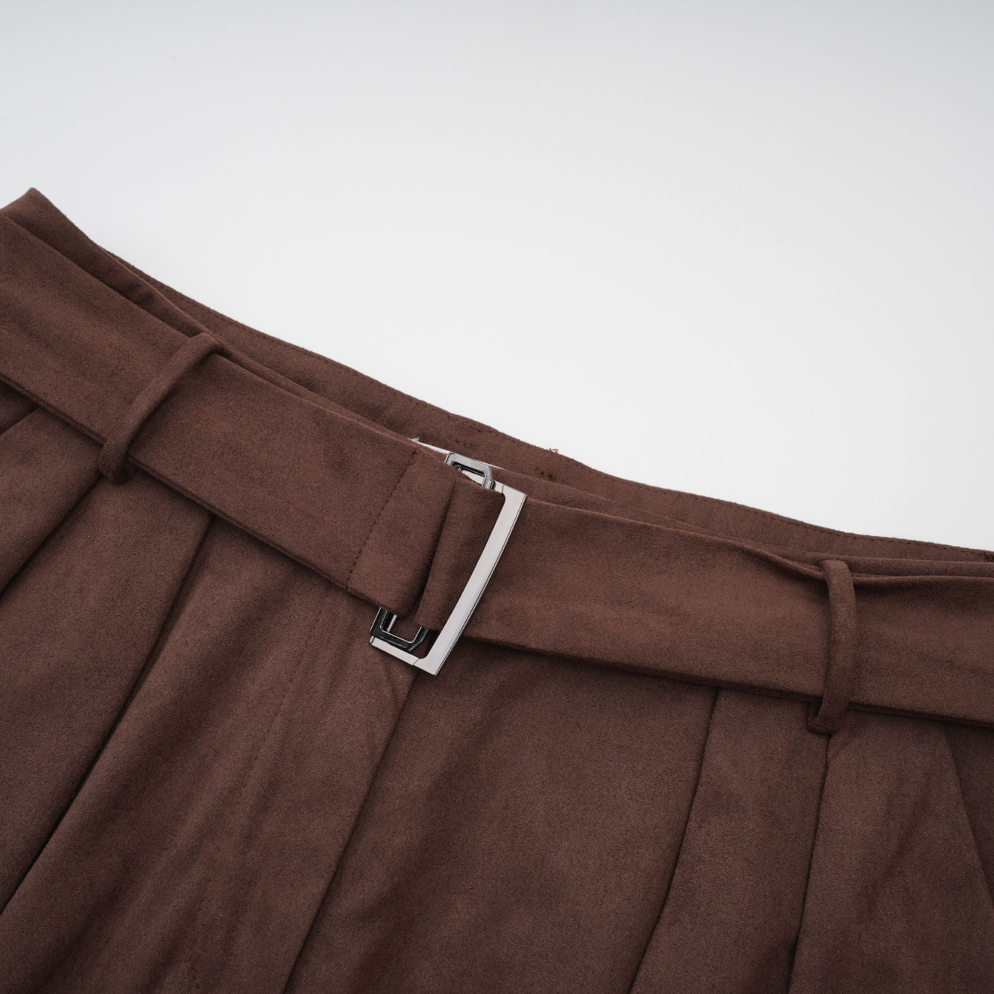 Chaney Brown Suede Bubble Hem Top & Shorts Set (Final Sale)