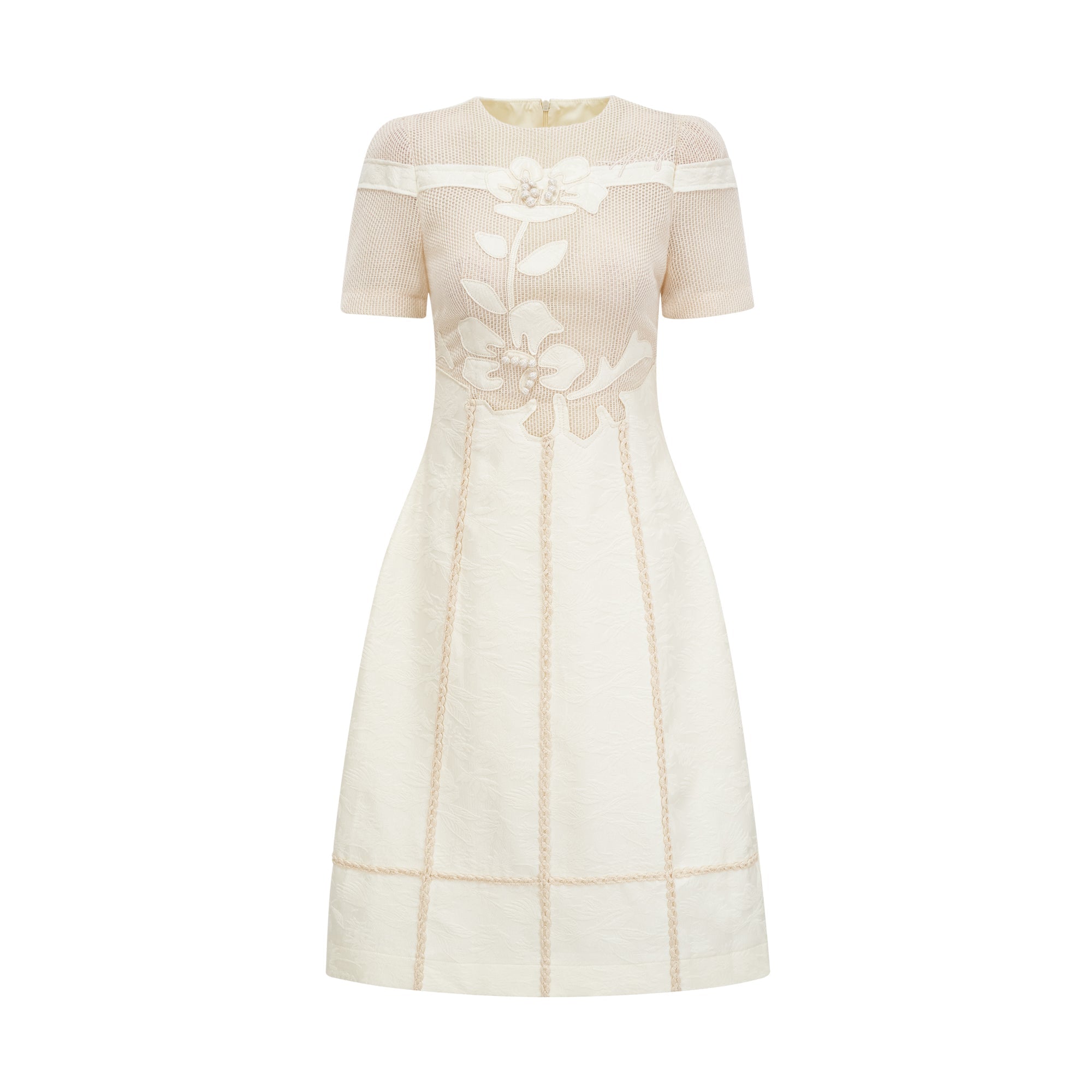 Diane floral embroidered openwork midi dress (Final Sale)