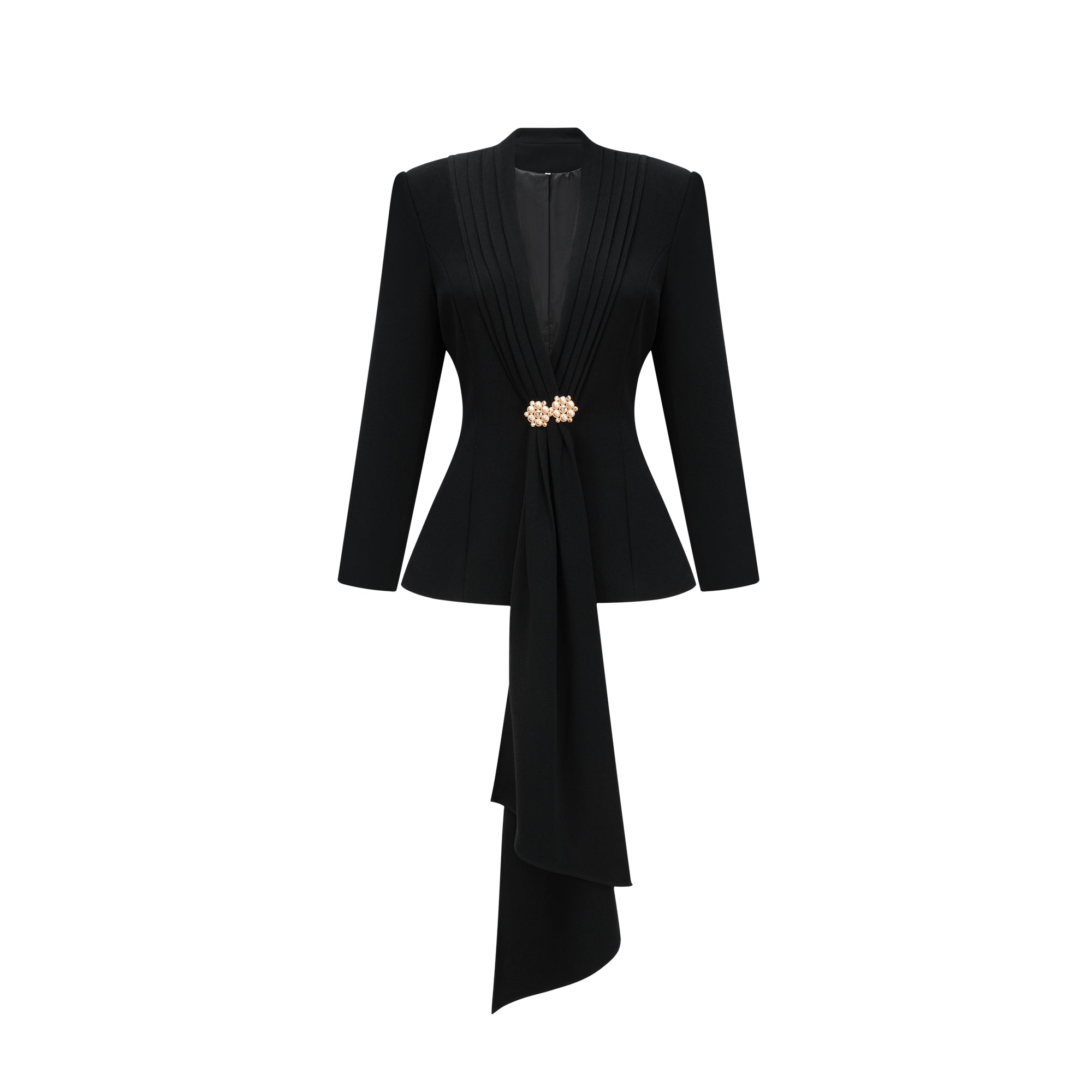 Suzanne black pleated jacket & trousers matching set (Final Sale)