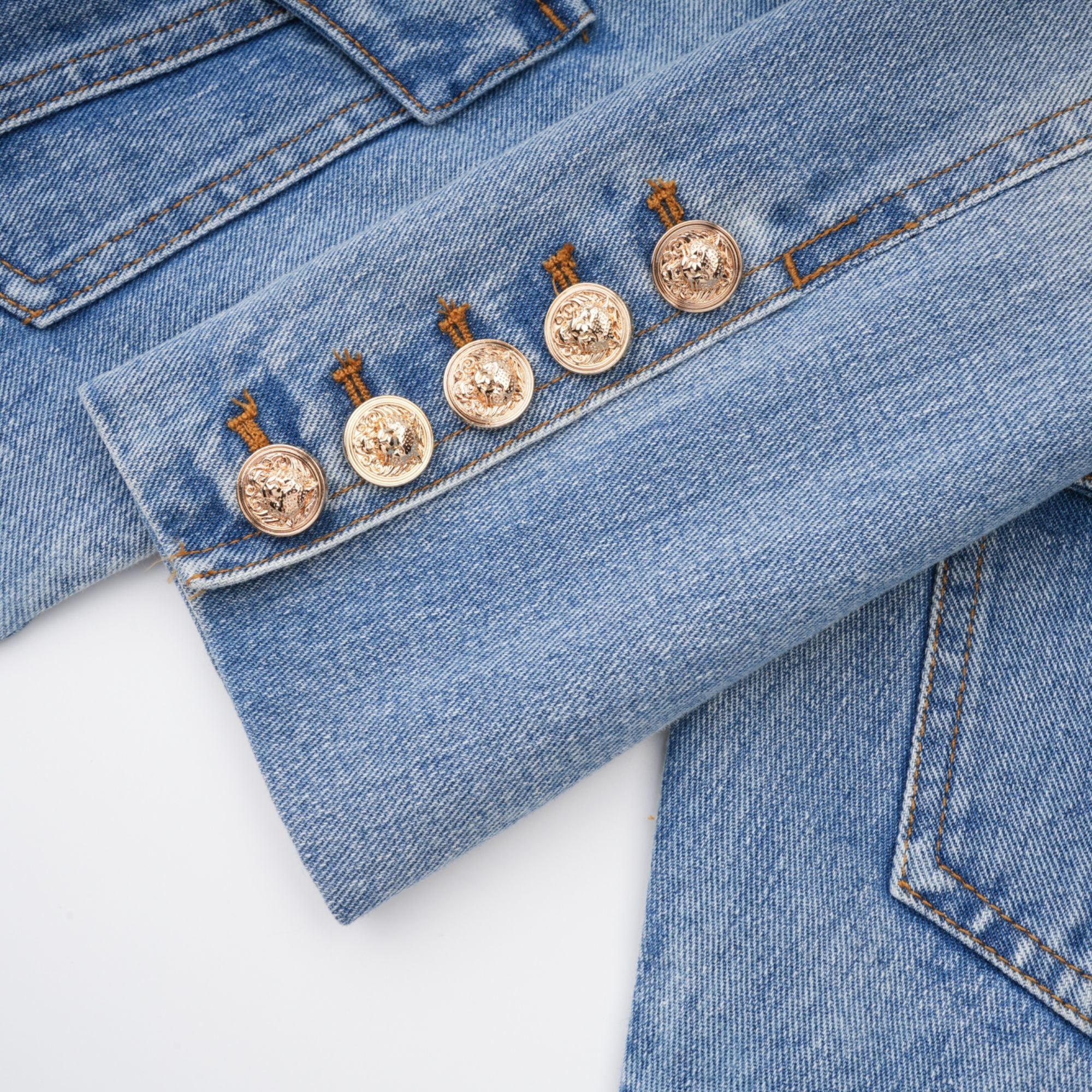 Edda Light Blue Belted Denim Jacket