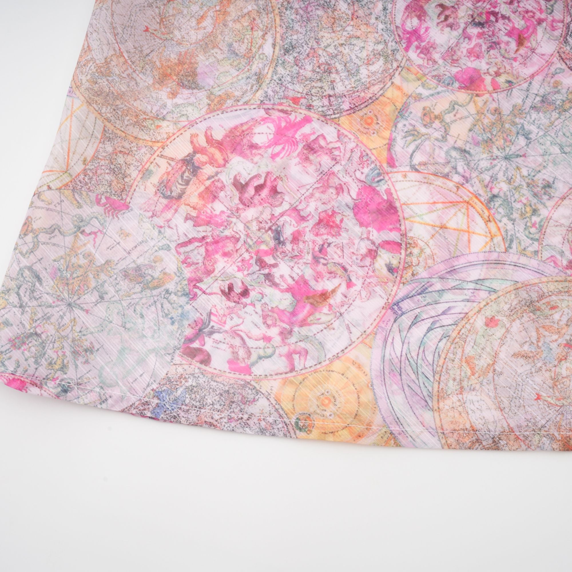 Cherry pink pattern-print shirt & skirt matching set(Final Sale-US Only)
