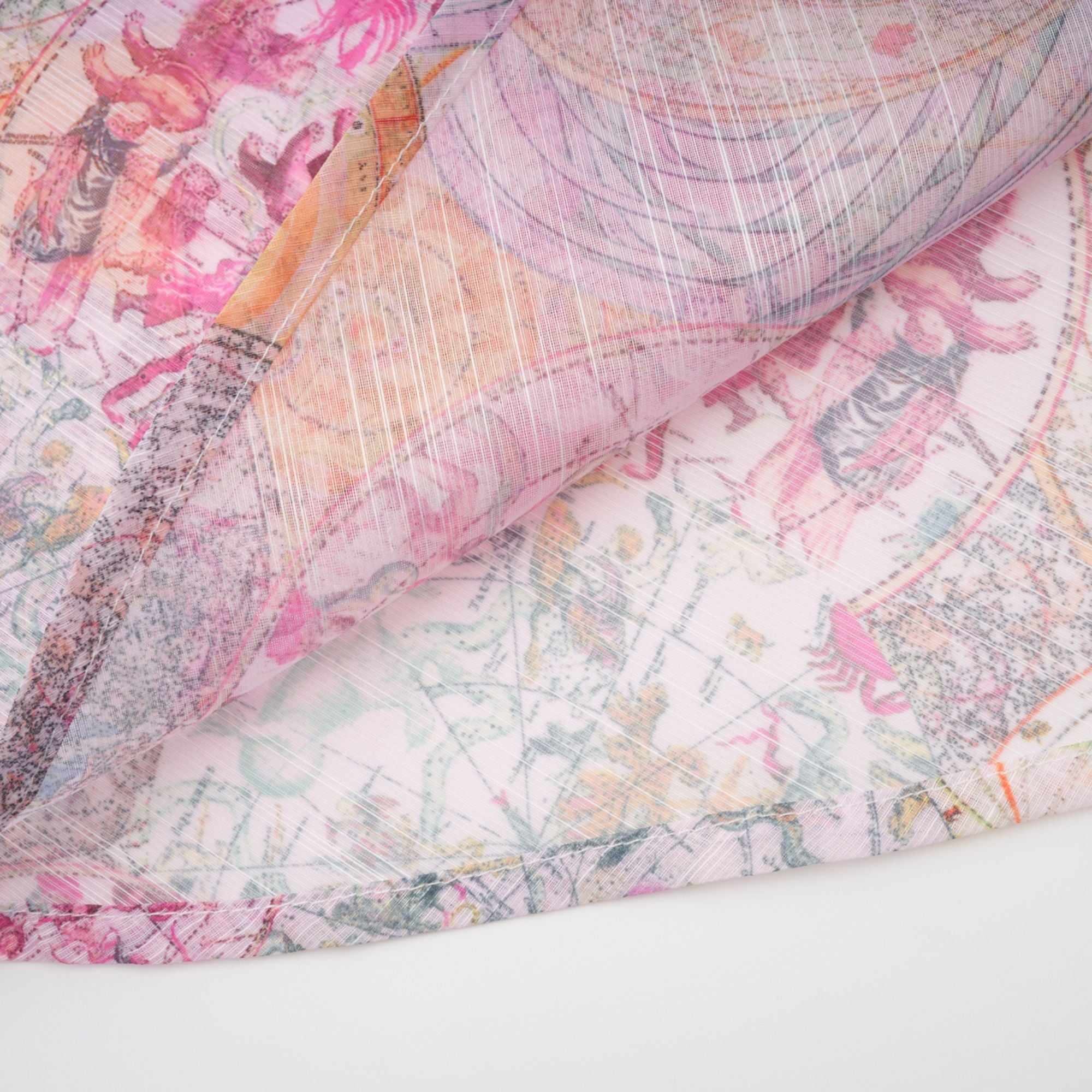 Cherry pink pattern-print shirt & skirt matching set(Final Sale)