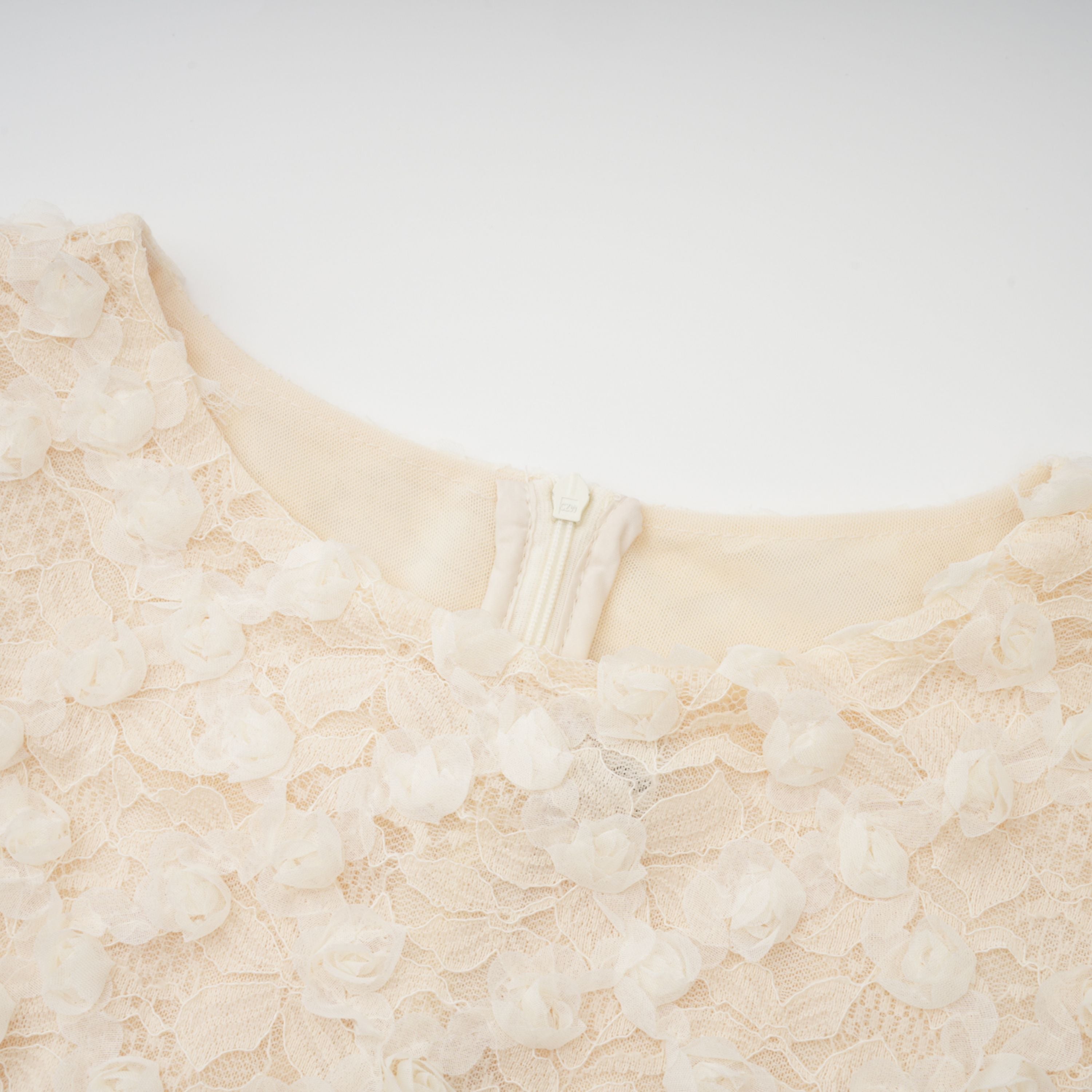Halla Neutral Tiered Floral Lace Maxi Dress (Final Sale)