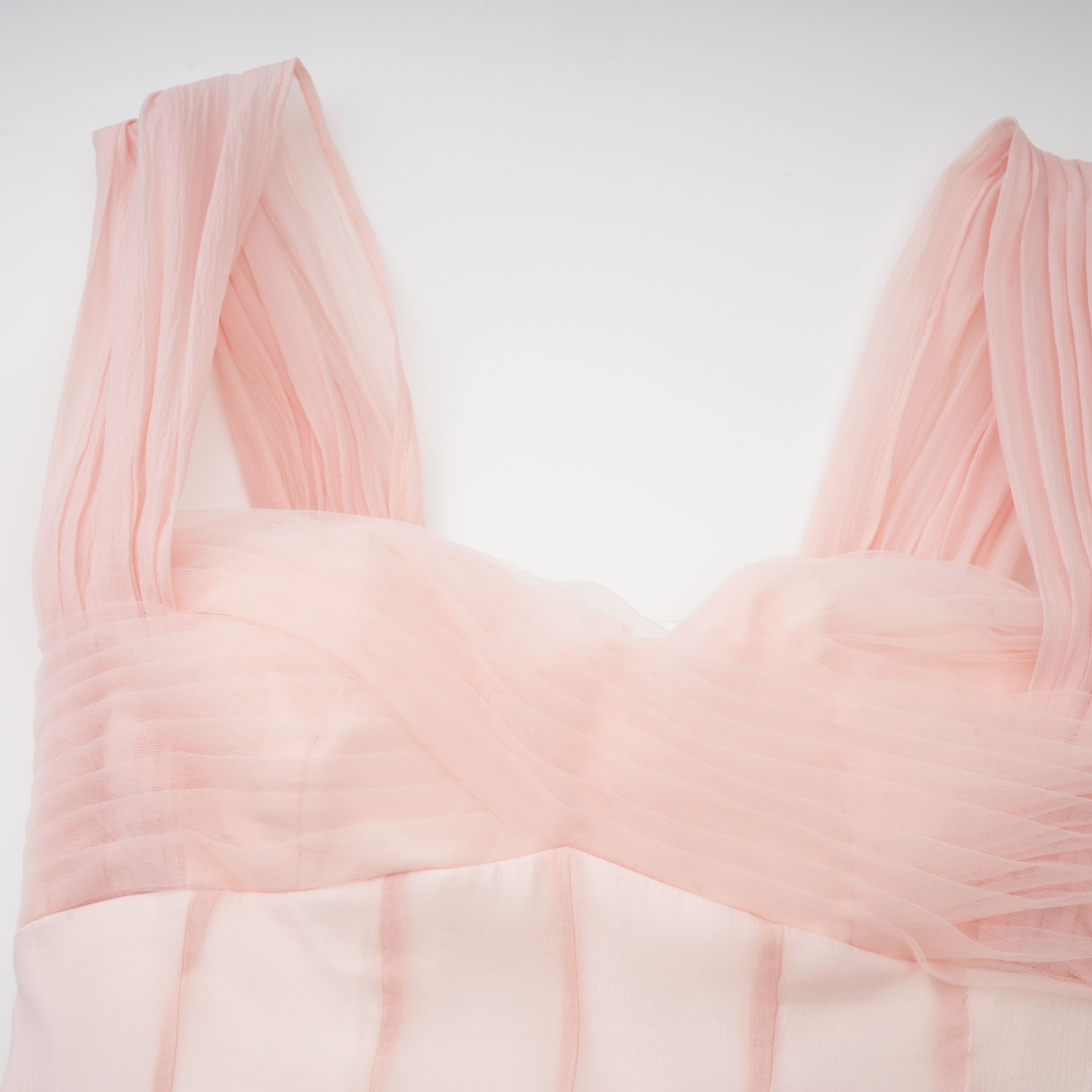 Pink Flounced Midi Dress