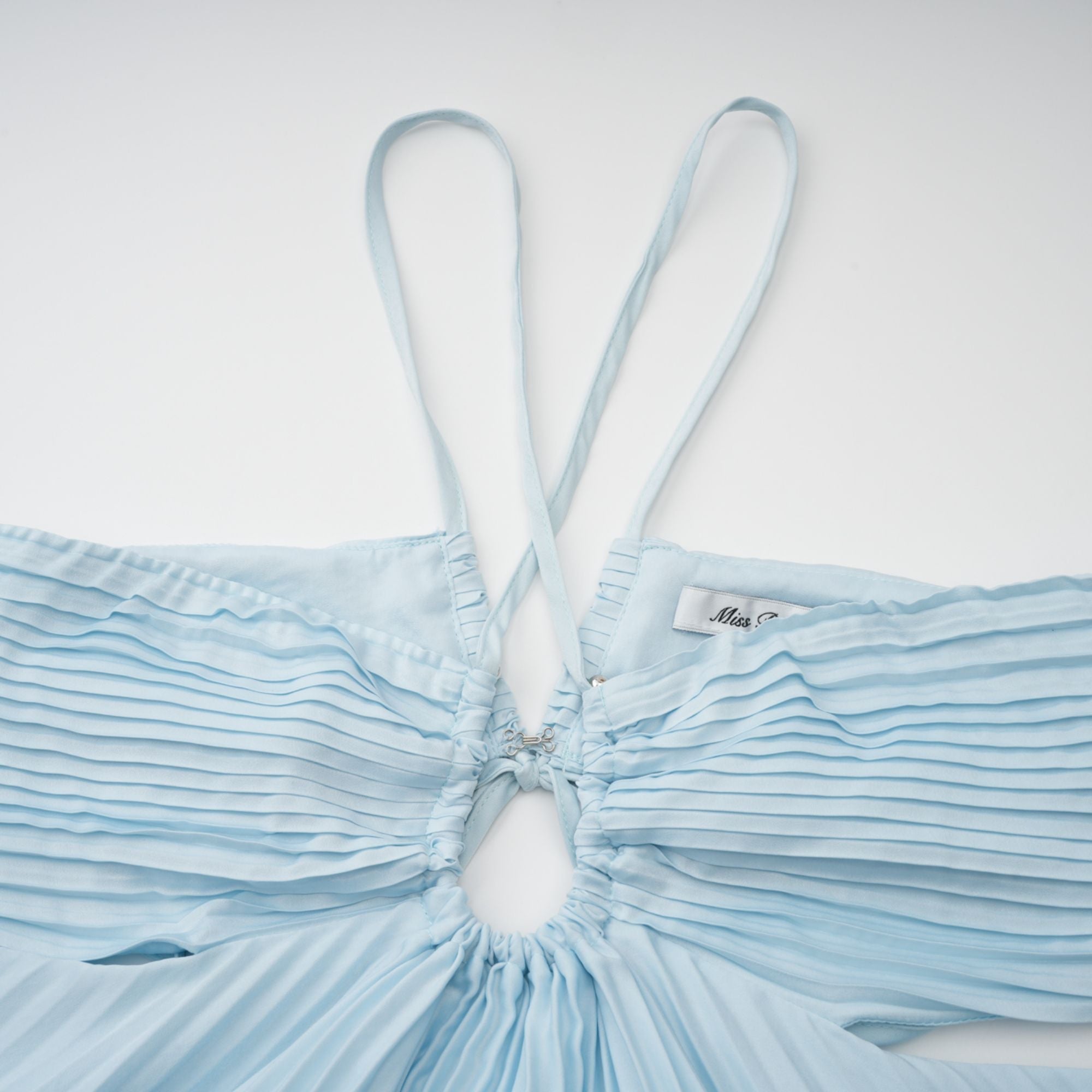 Andréa Blue Pleated Maxi Dress with Cutout Detail (Final Sale-US Only)