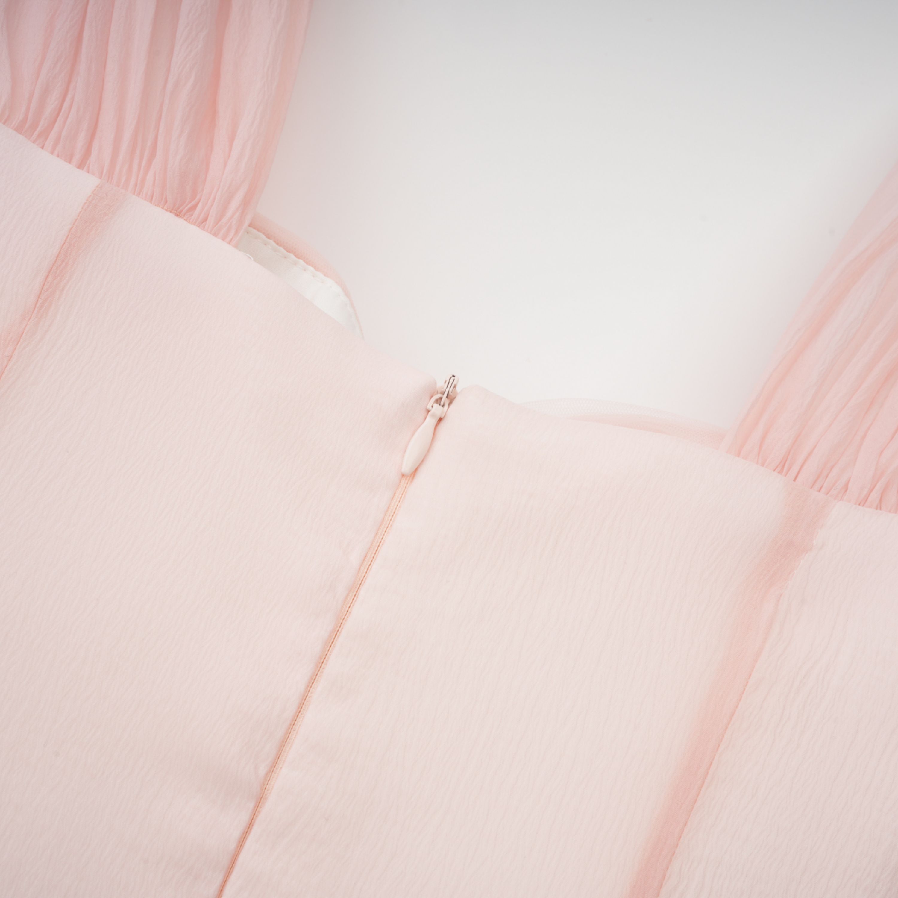 Pink Flounced Midi Dress