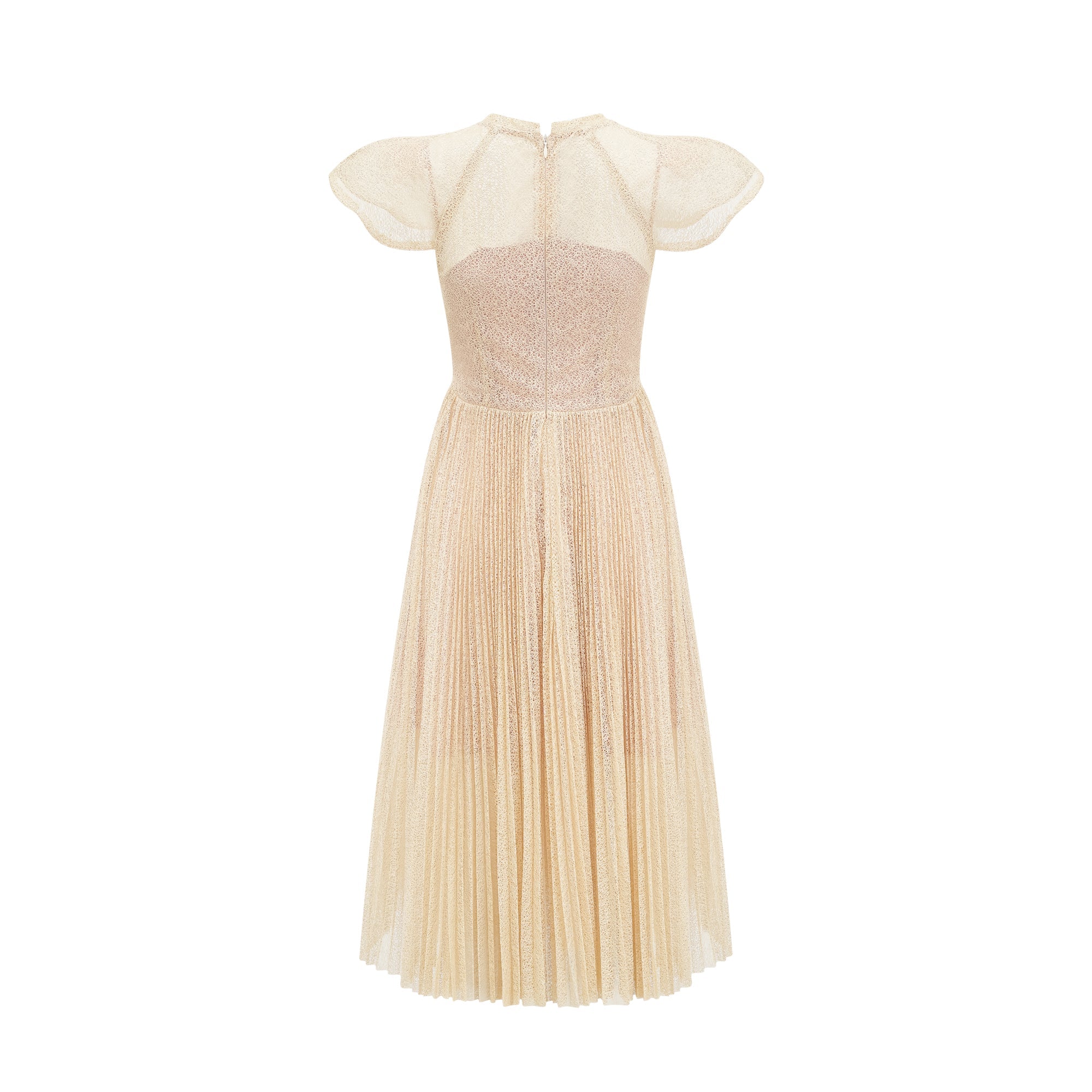 Nerissa embroidered pleated midi dress (Final Sale-US Only)