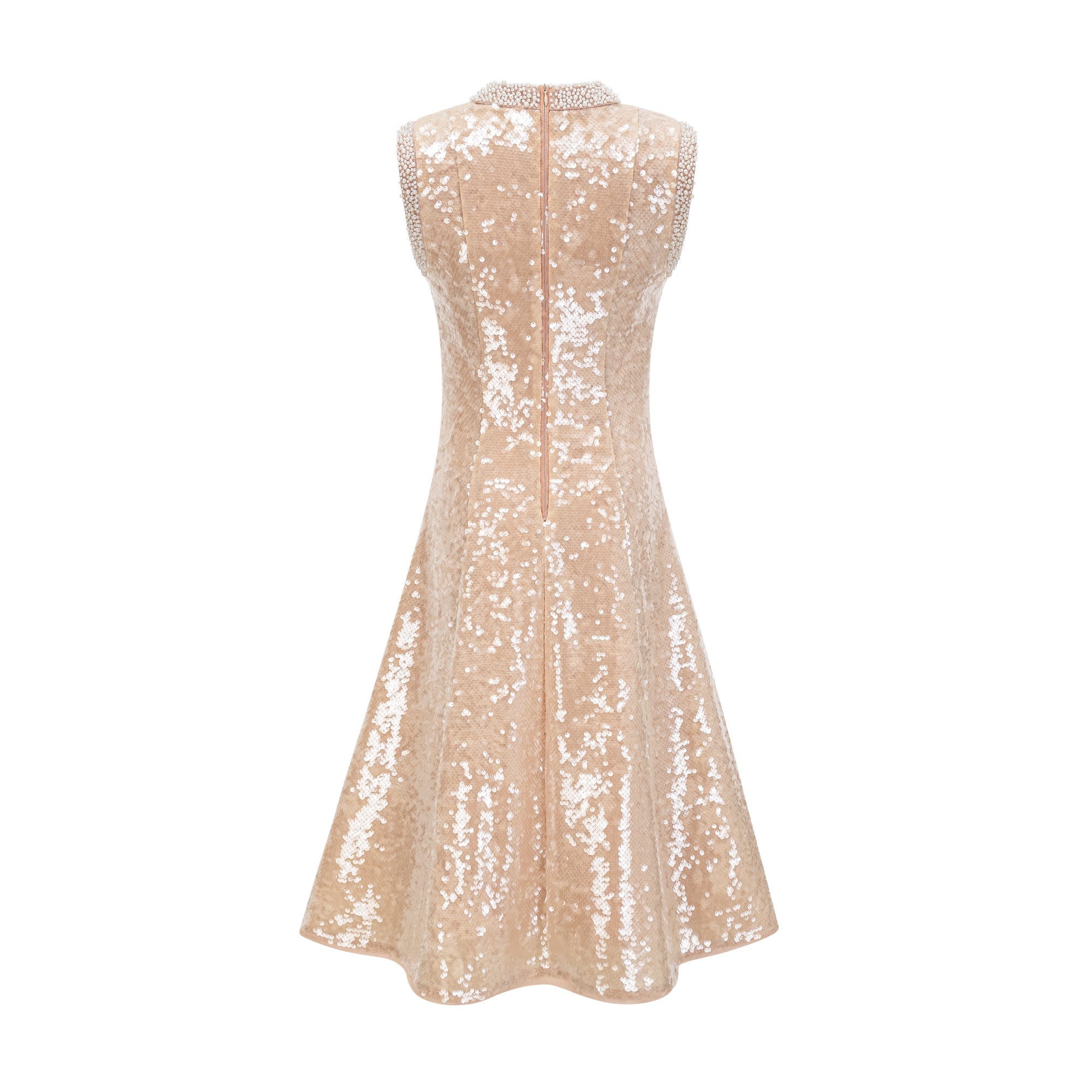Robe mi-longue Ornella à paillettes et fausses perles (Vente définitive - États-Unis uniquement)