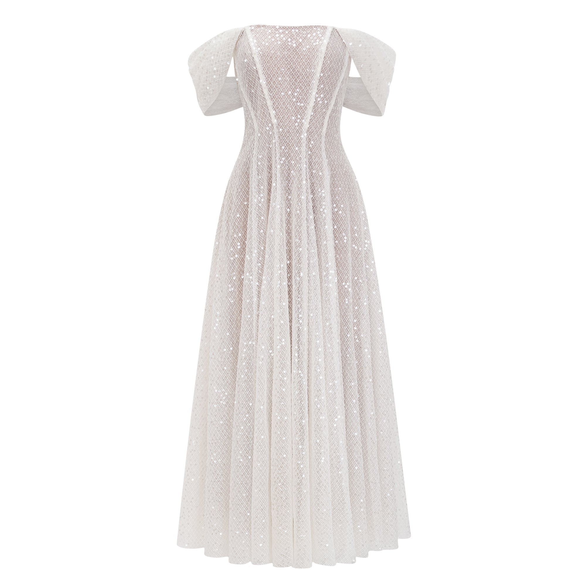 Esme White Off Shoulder Embellished Maxi Dress (Final Sale-US Only)