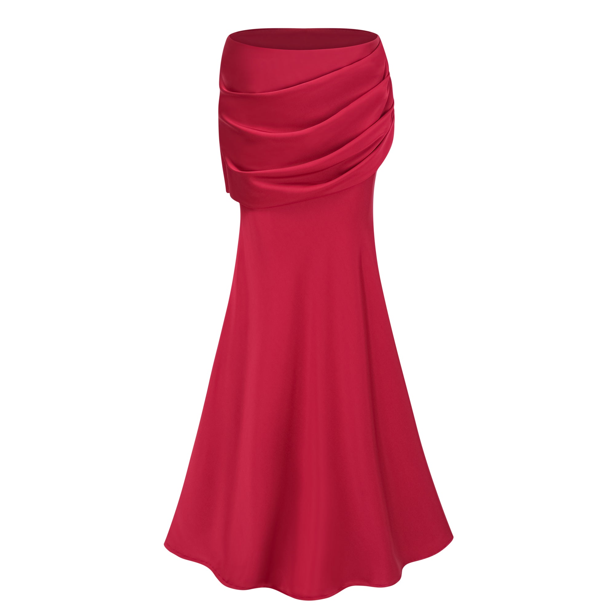 Olesya Red Lace Top & Ruched Skirt Set (Final Sale-US Only)