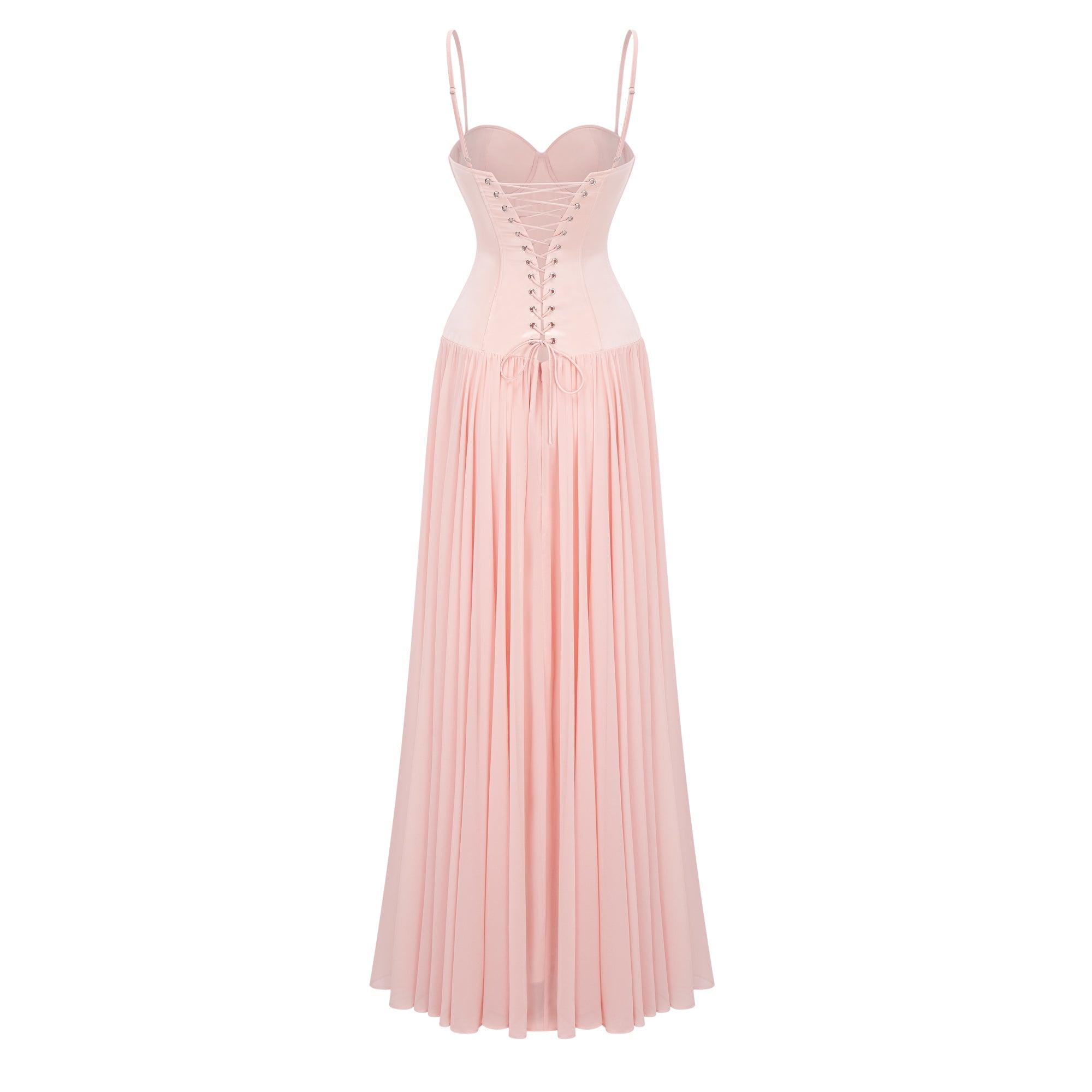 Vasylyna Pink Sweetheart Pleated Maxi Dress (Final Sale-US Only)