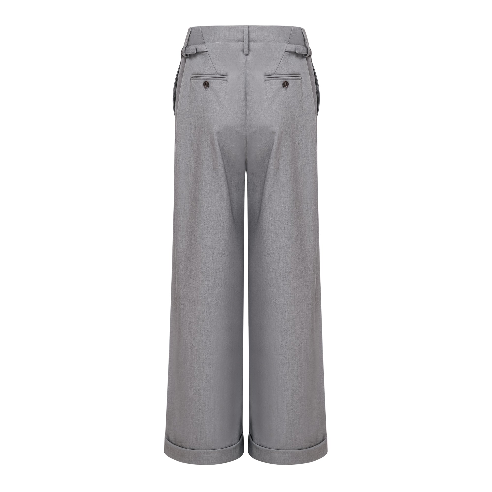 Cynthia Grey Asymmetrical Draped Shirt & Trousers Set