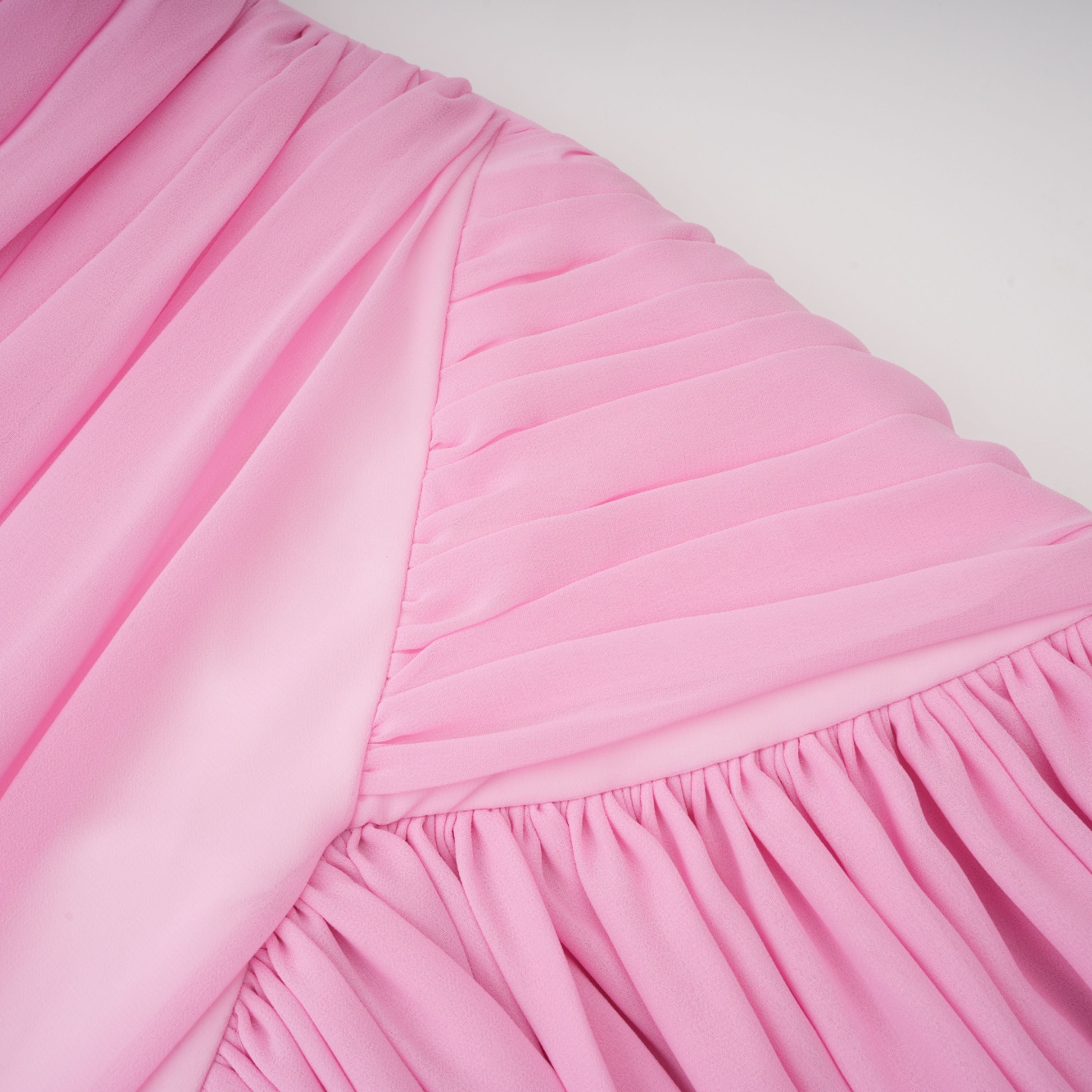 Laetitia Pink Pleated Train Ruched Maxi Dress (Final Sale-US Only)