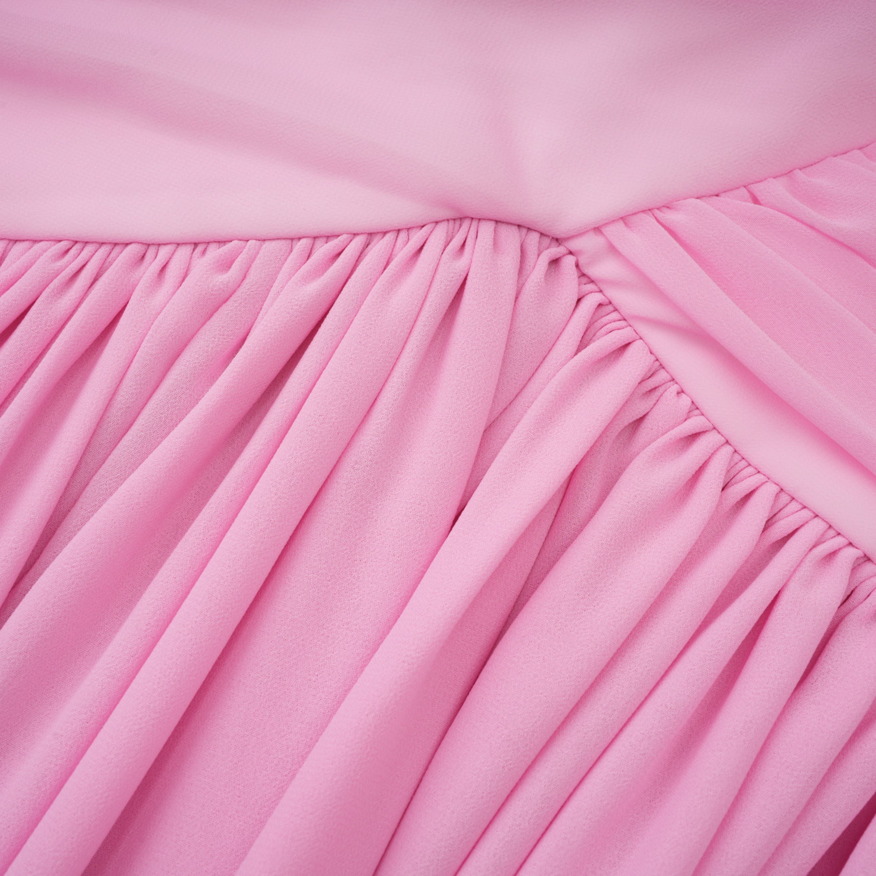 Laetitia Pink Pleated Train Ruched Maxi Dress (Final Sale-US Only)