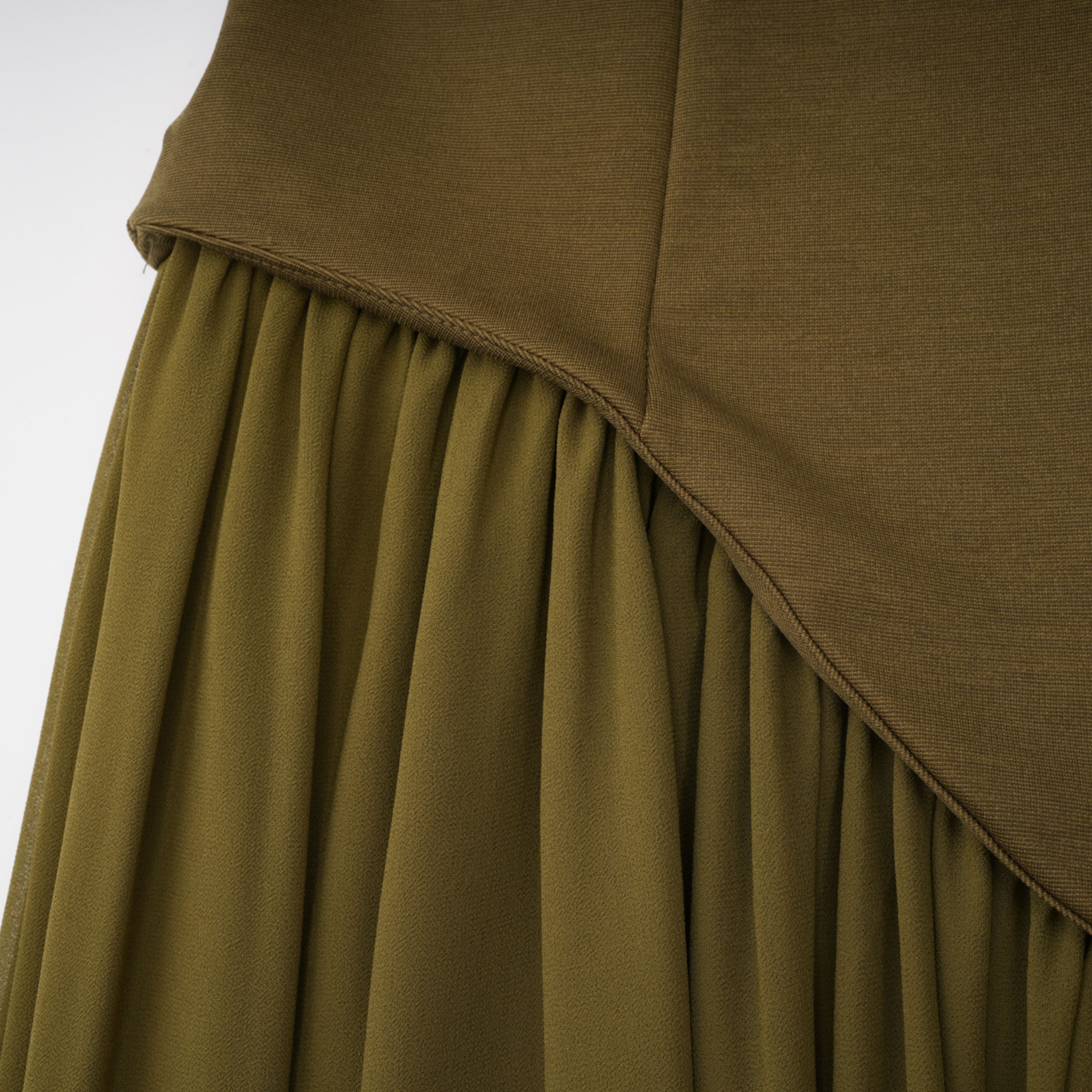 Sidonie Atrovirens Asymmetrical Maxi Gown (Without Gloves) (Final Sale)