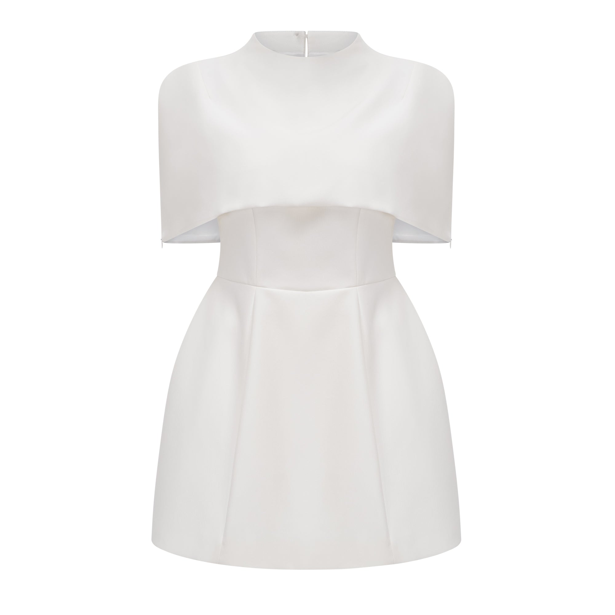 Kristveig White Cape Design Structured Mini Dress (Final Sale-US Only)
