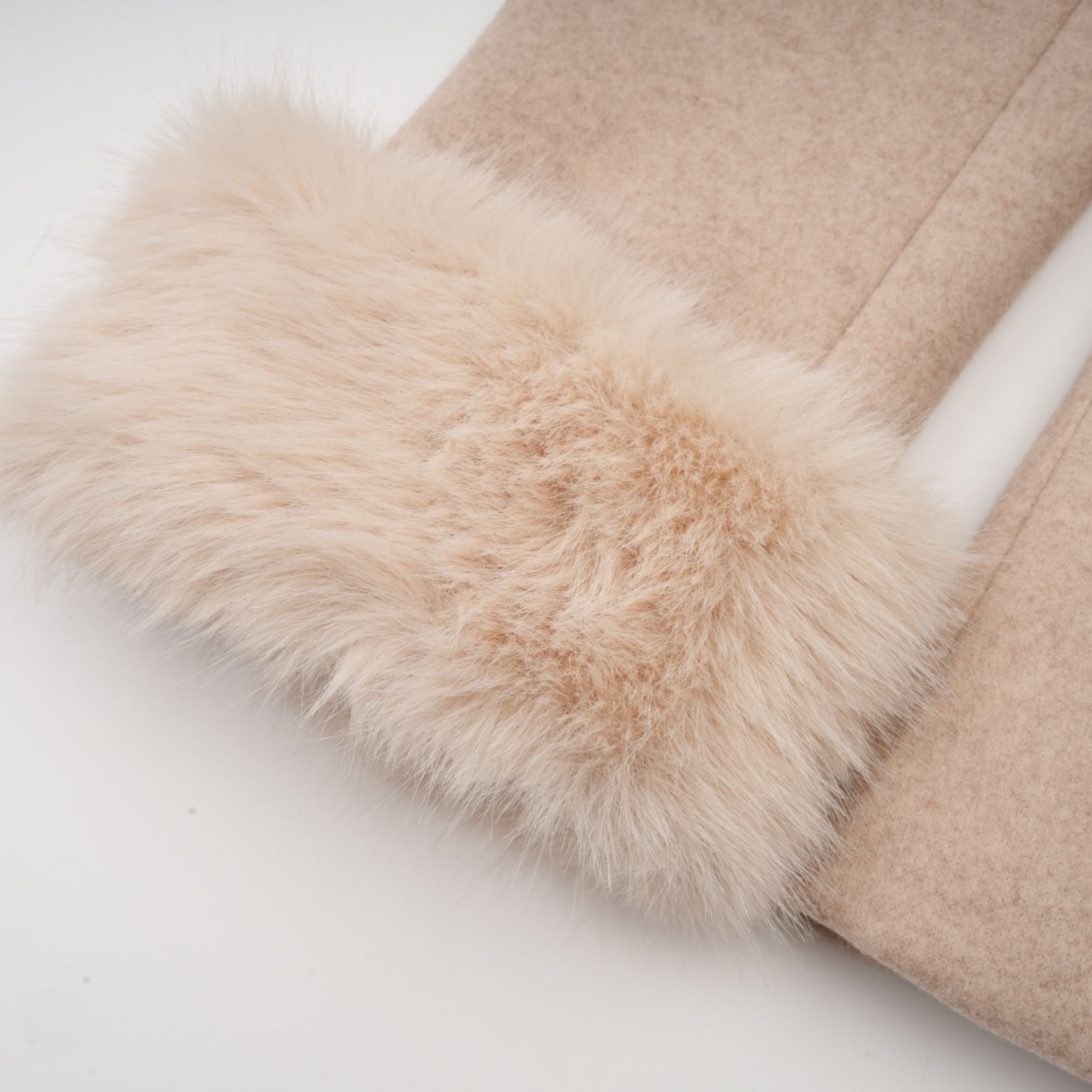 Rosella detachable-cape faux-fur coat (Final Sale)