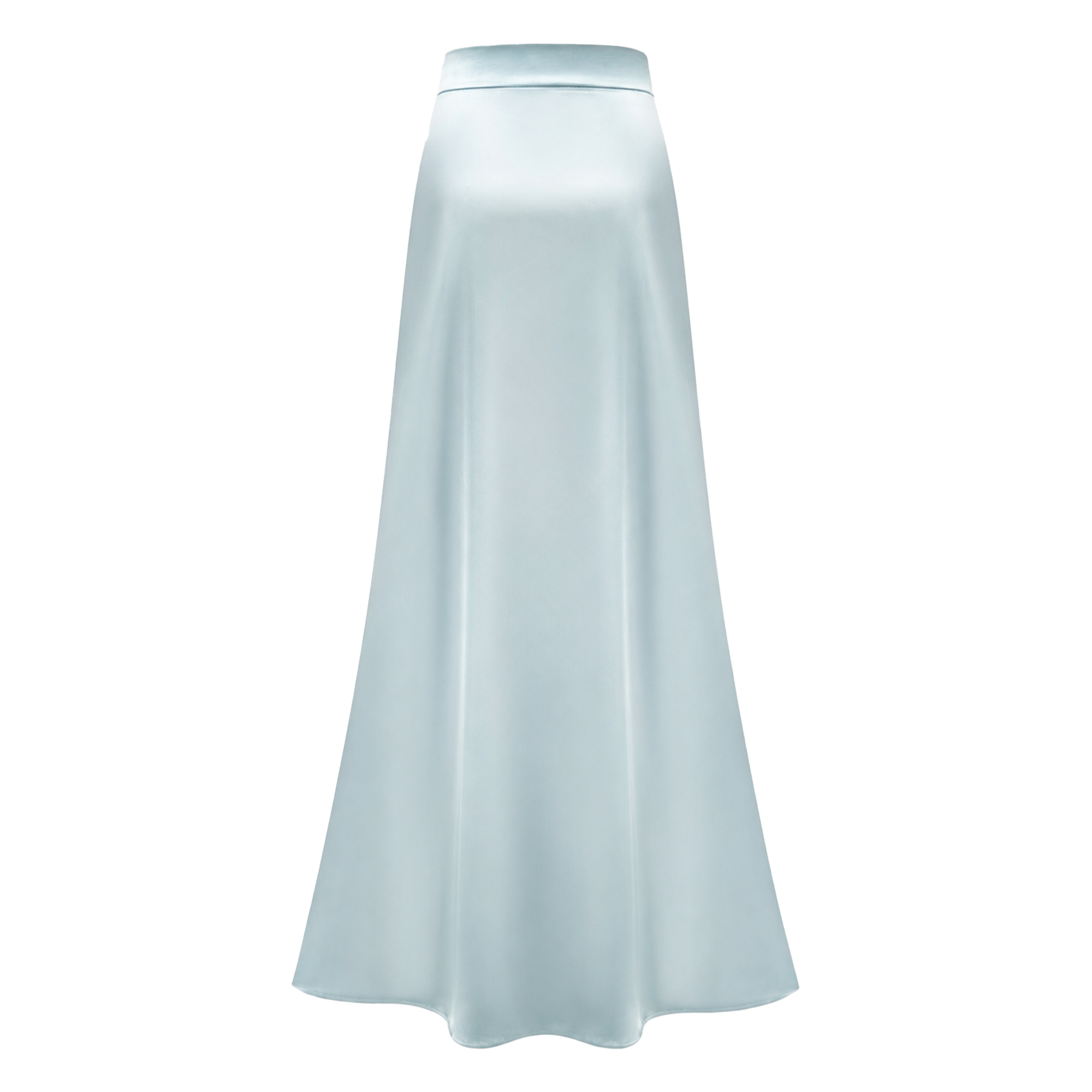 Borbála Blue Fringed Top & Satin Skirt Set