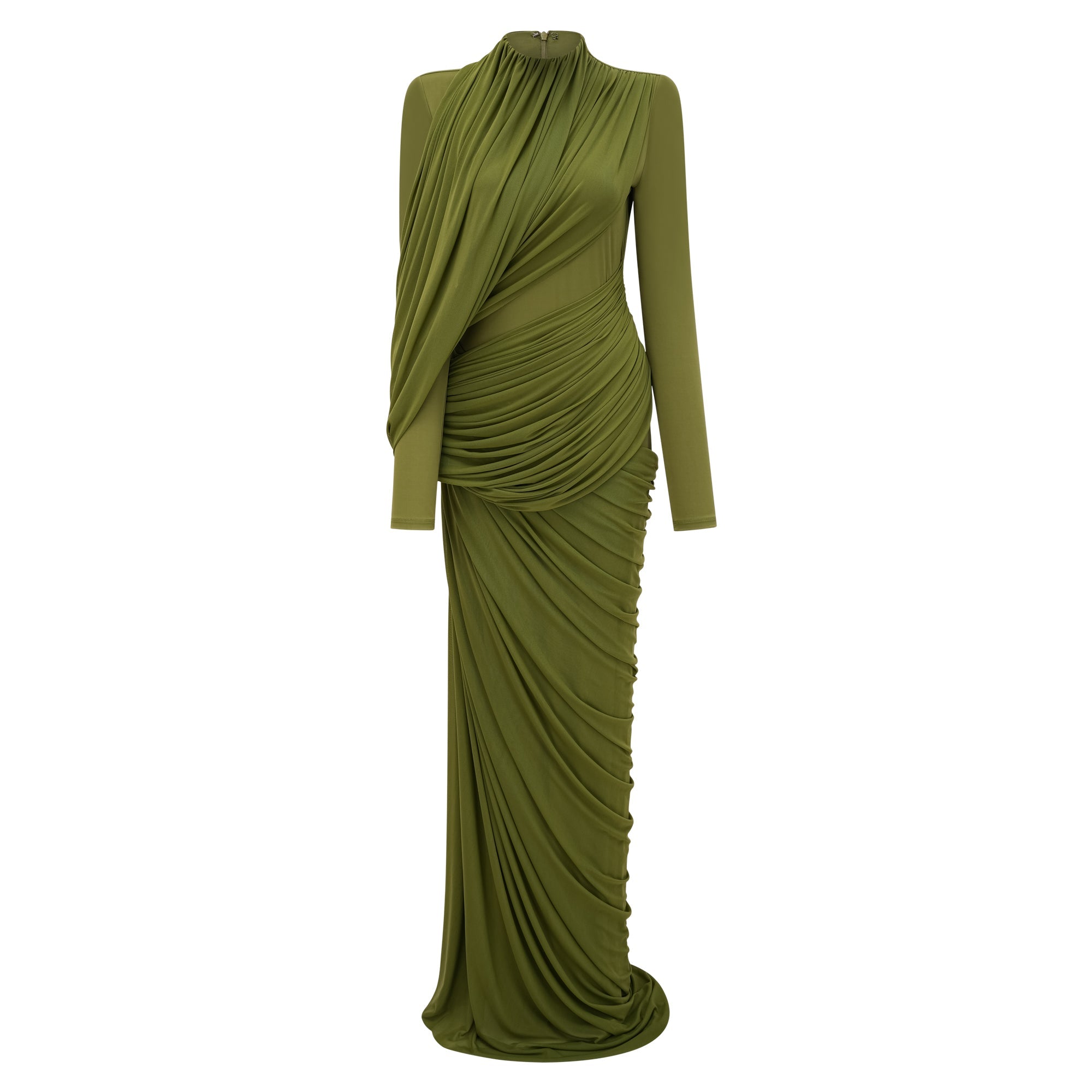 Robe drapée à fronces asymétriques