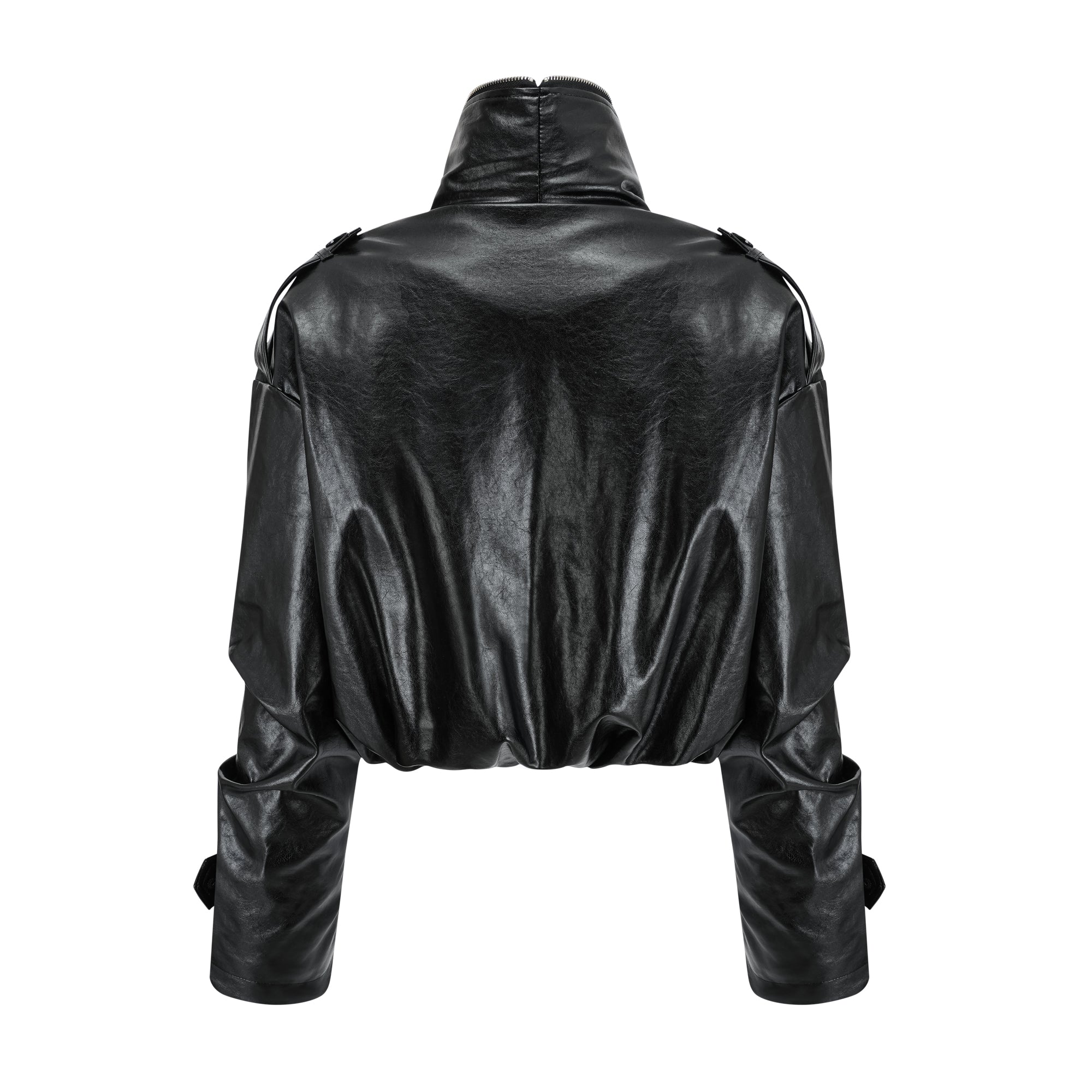 Veste courte en cuir matelassée Virginie (Vente définitive - États-Unis uniquement)
