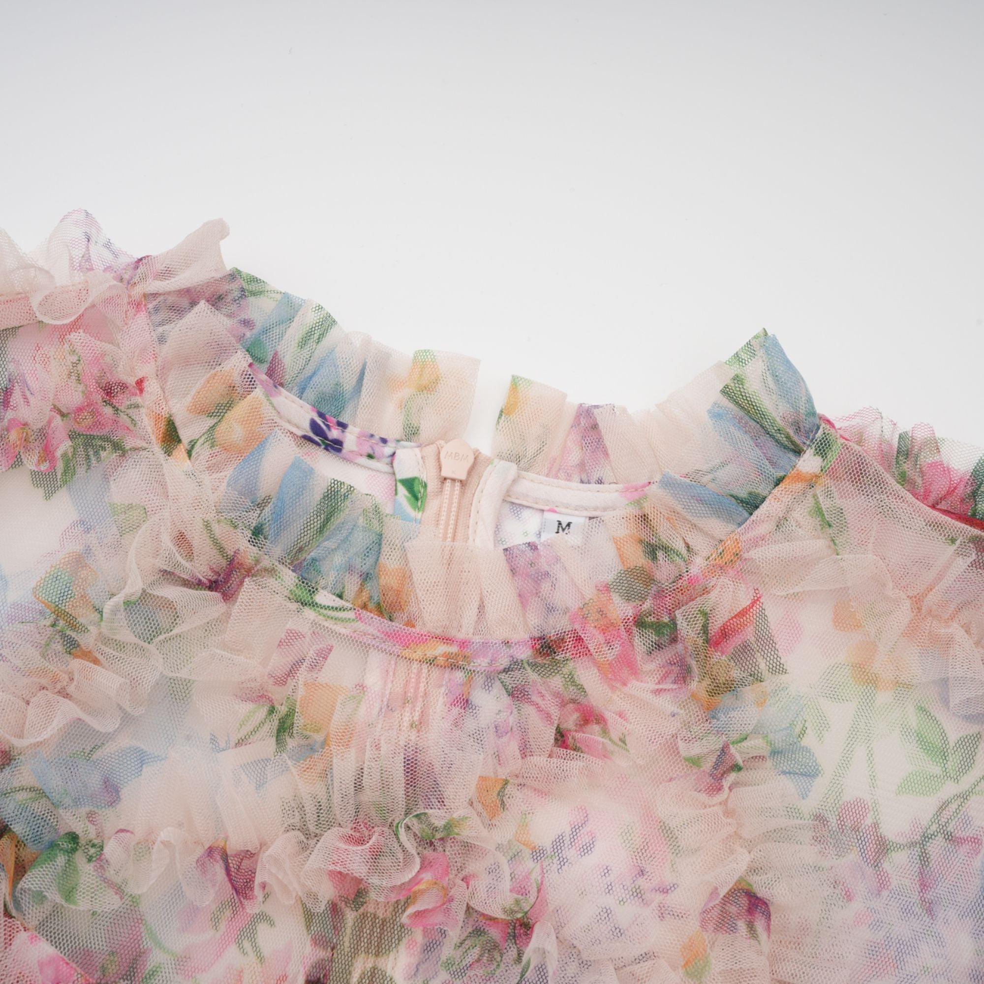 Candice floral ruffled tulle midi dress (Final Sale-US Only)