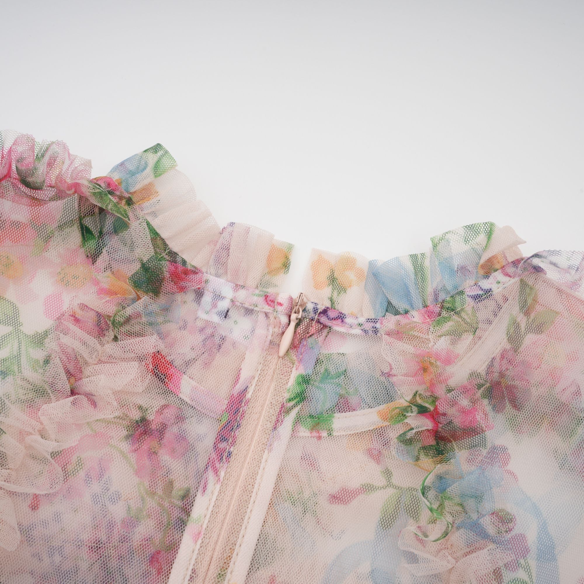 Candice floral ruffled tulle midi dress (Final Sale-US Only)