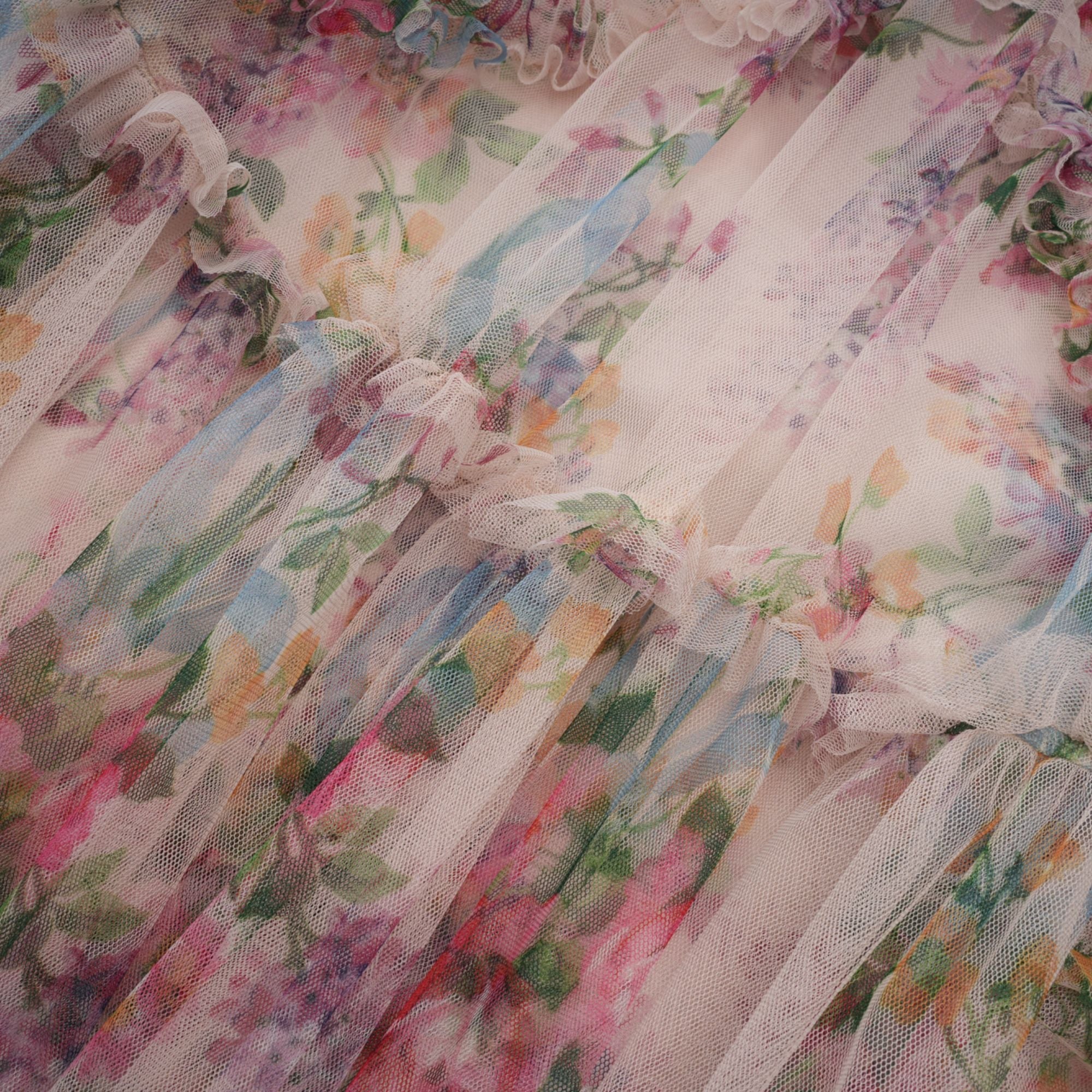 Candice floral ruffled tulle midi dress (Final Sale-US Only)